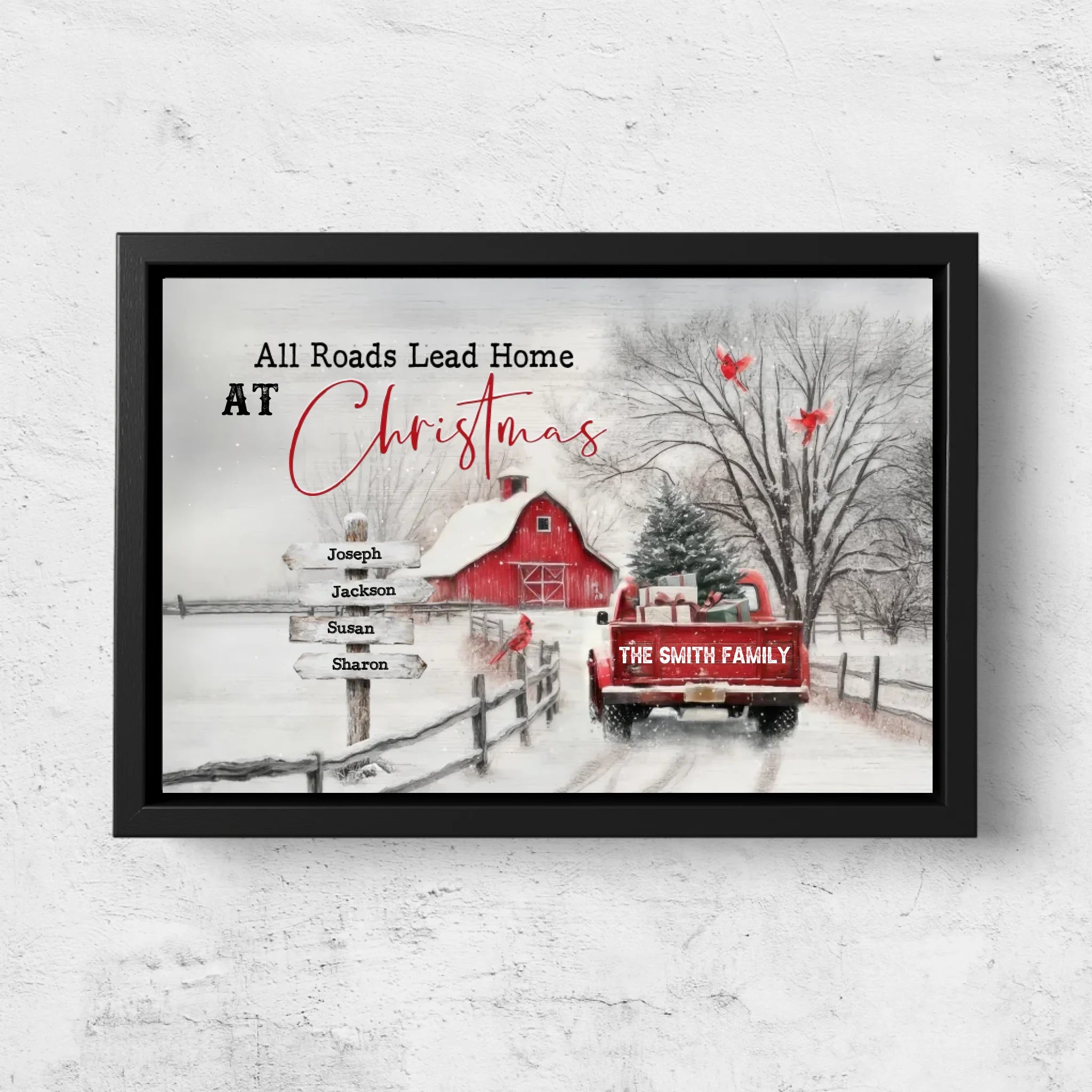 Personalized Canvas – All Roads Lead Home at Christmas