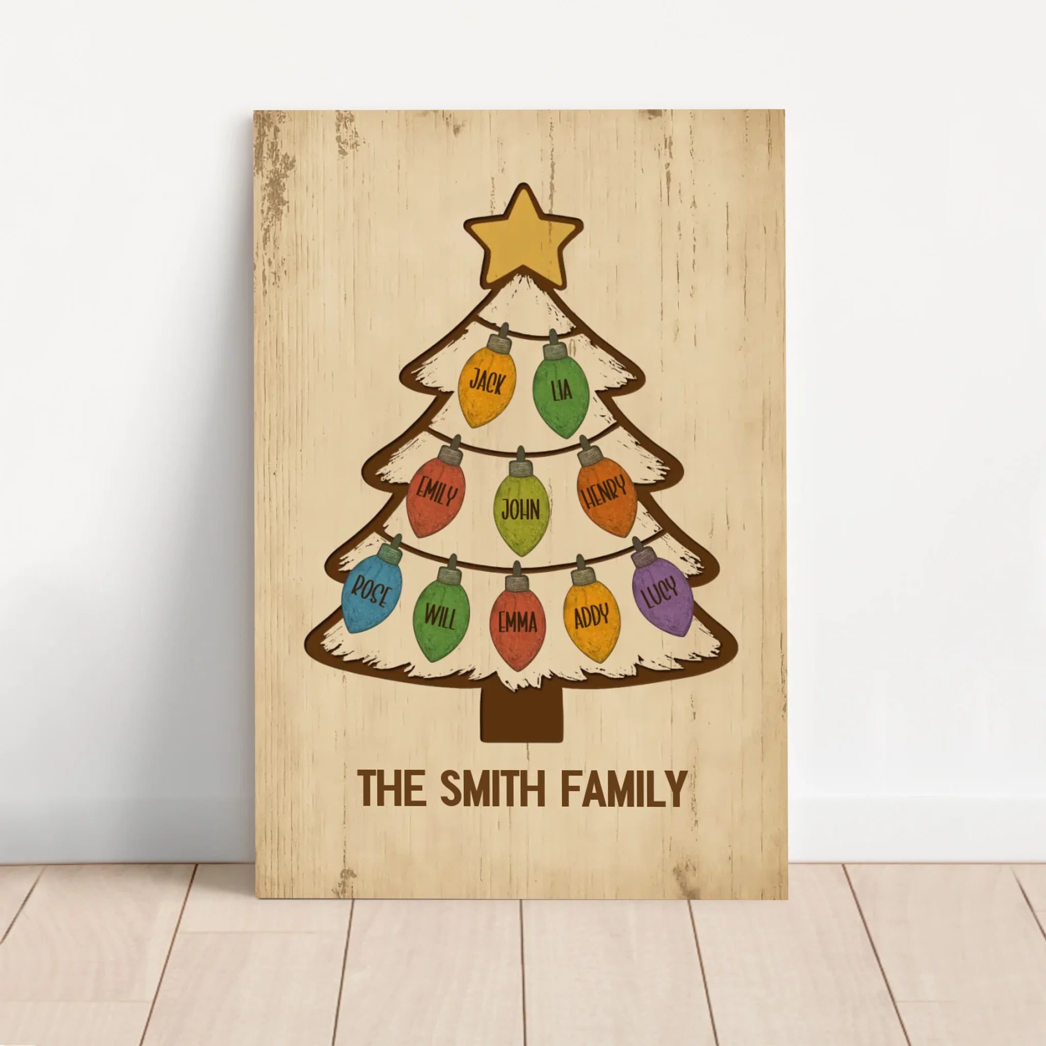 Personalized Canvas – Sparkle Name Christmas Tree