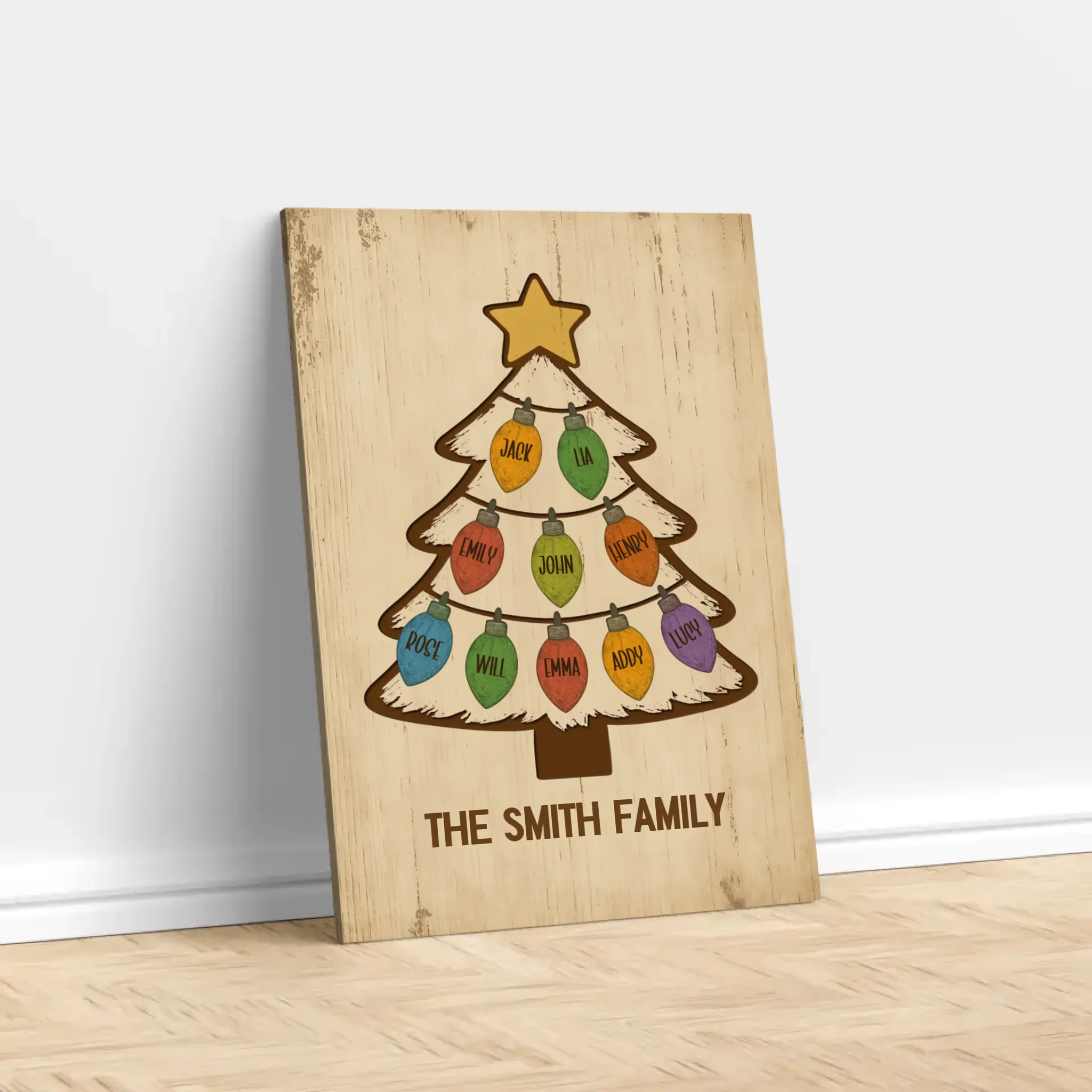 Personalized Canvas – Sparkle Name Christmas Tree