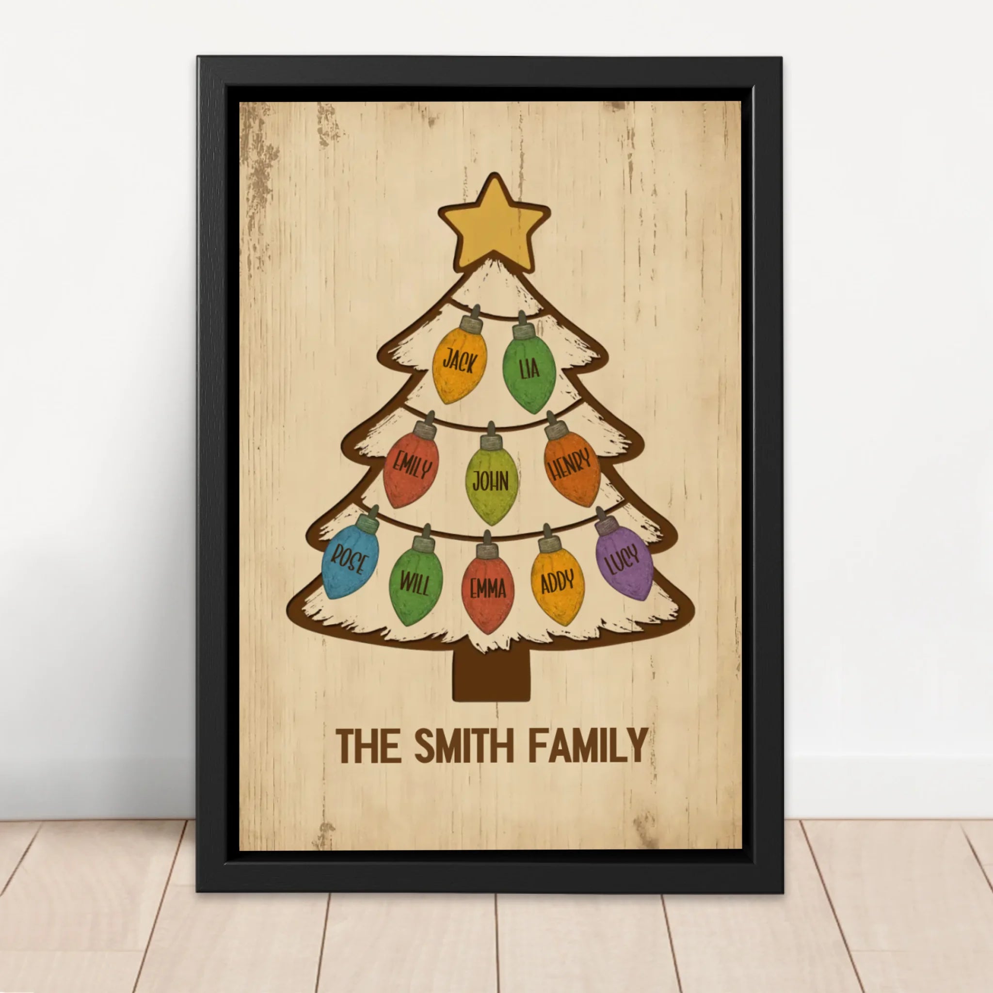 Personalized Canvas – Sparkle Name Christmas Tree