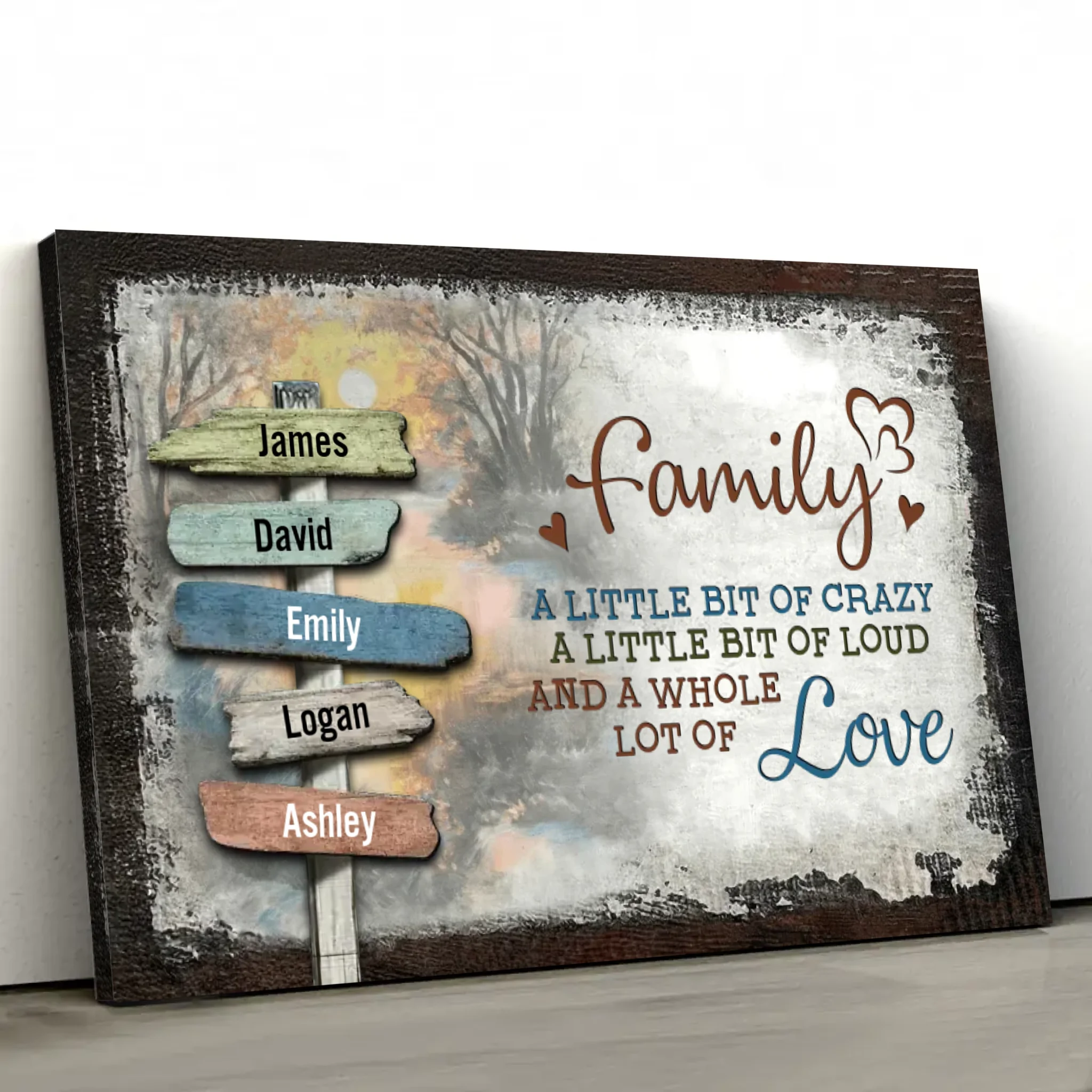 Personalized Canvas – Family Vintage Sunset