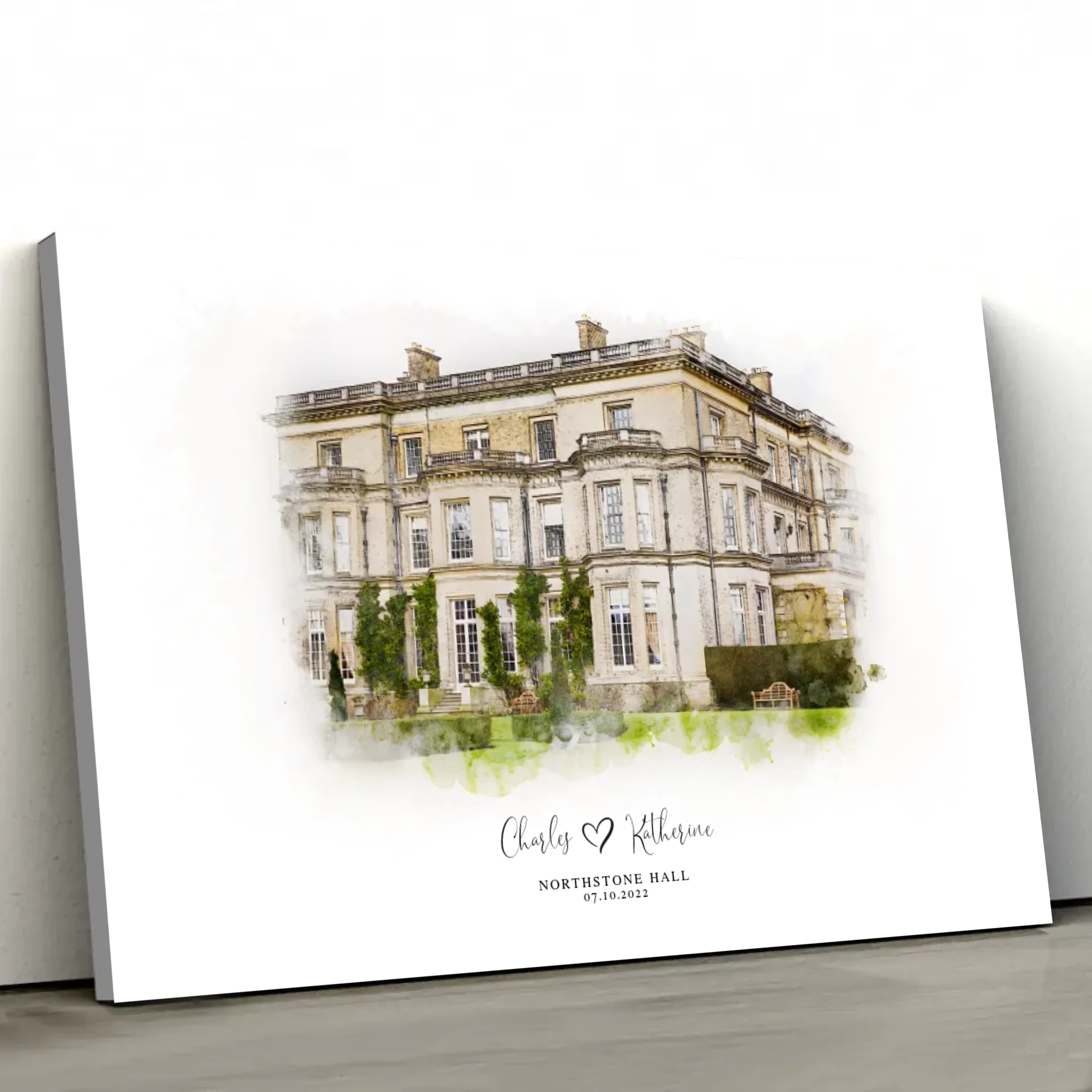 Personalized Canvas – Wedding Venue Sketch