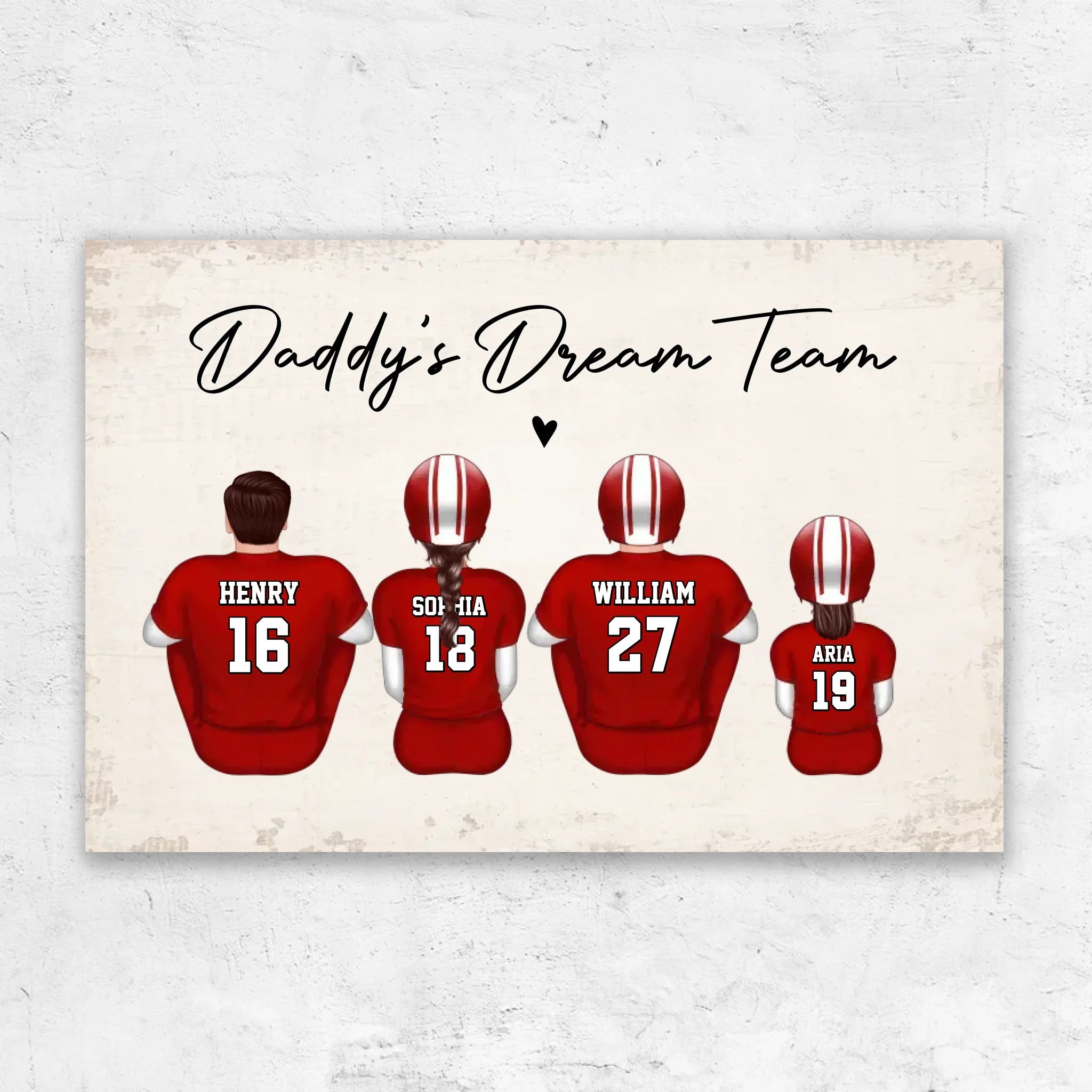 Personalized Canvas "Daddy's dream team – Football"