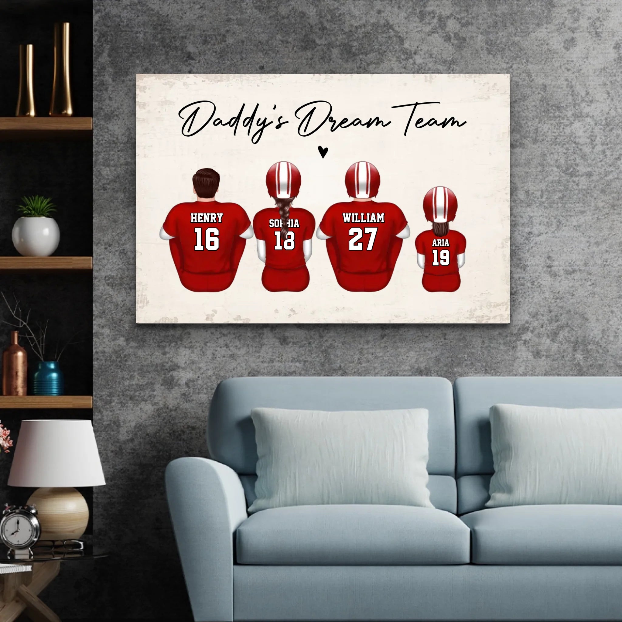 Personalized Canvas "Daddy's dream team – Football"