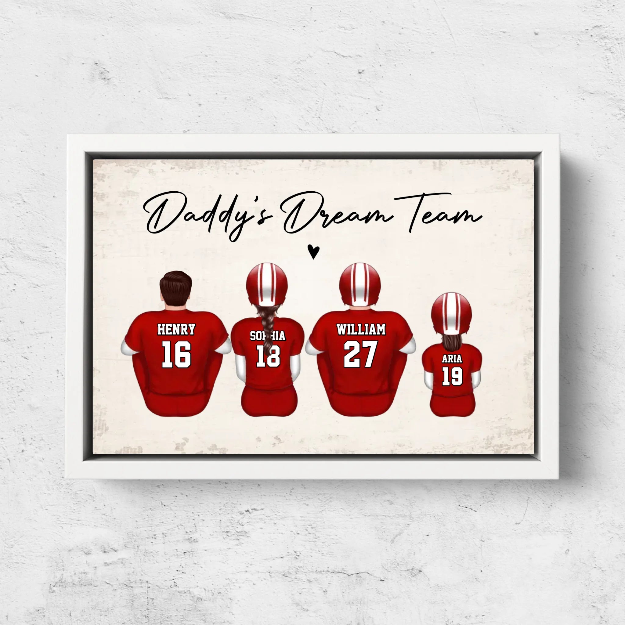 Personalized Canvas "Daddy's dream team – Football"