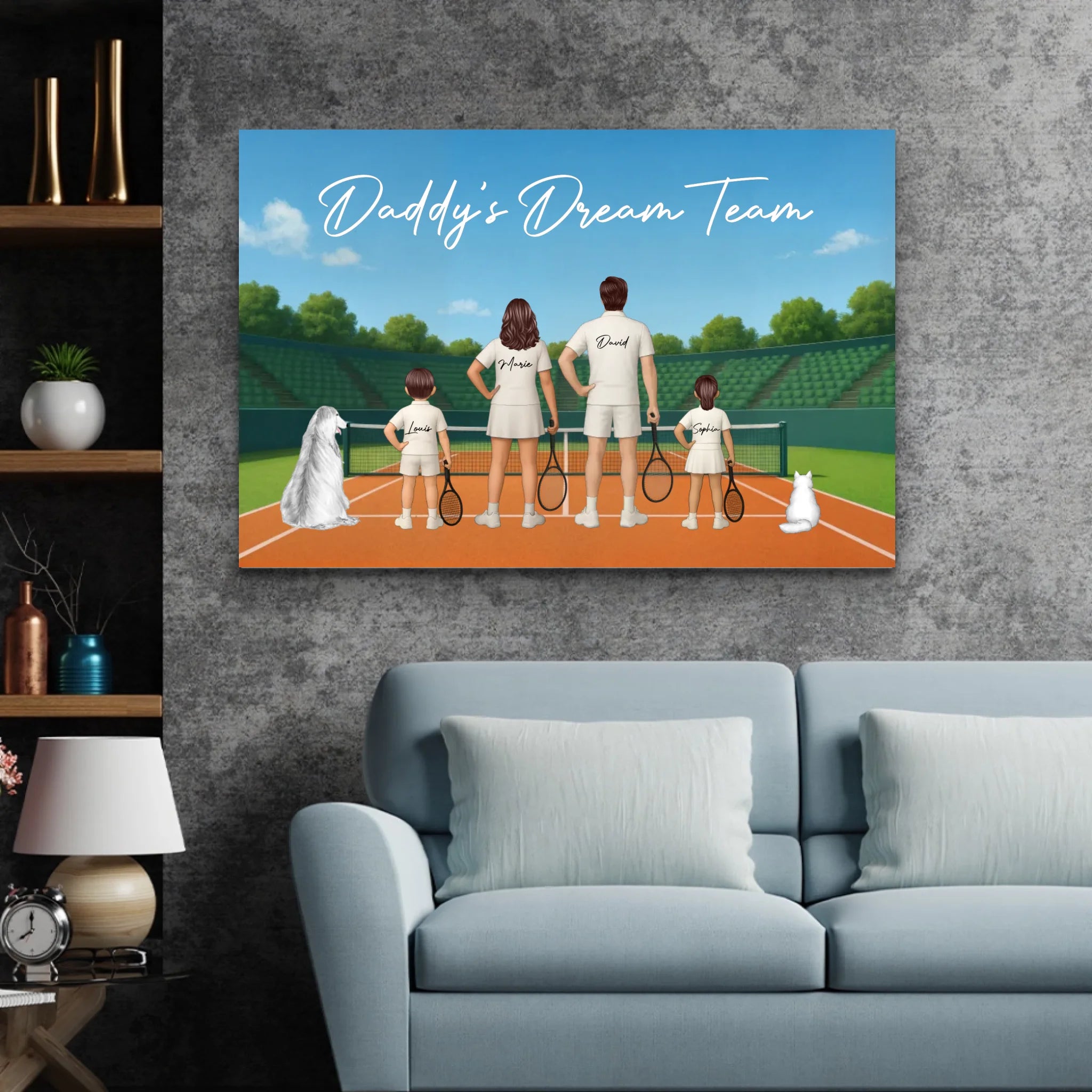 Personalized Canvas "Daddy's dream team – Tennis"