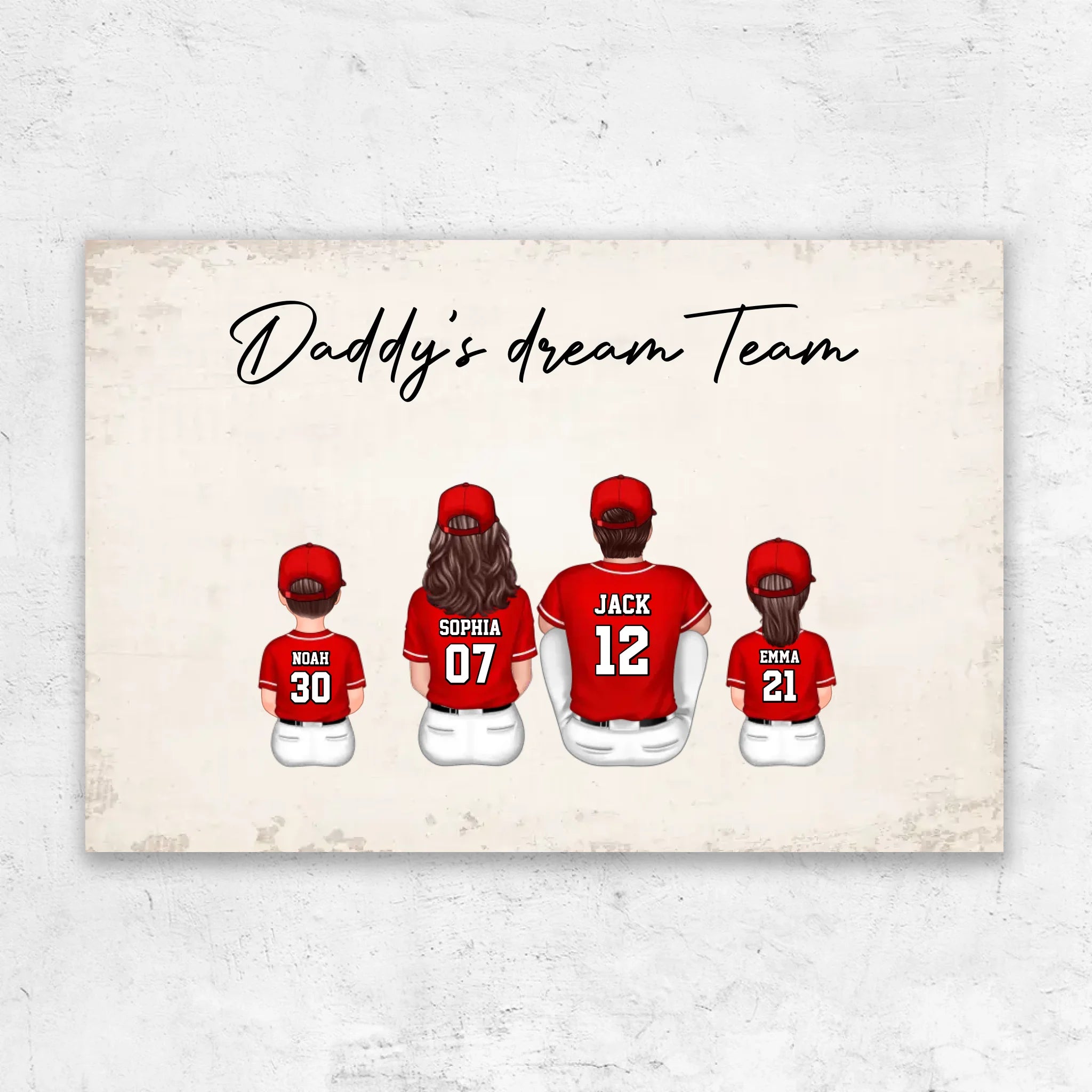 Personalized Canvas "Daddy's dream team – Baseball"