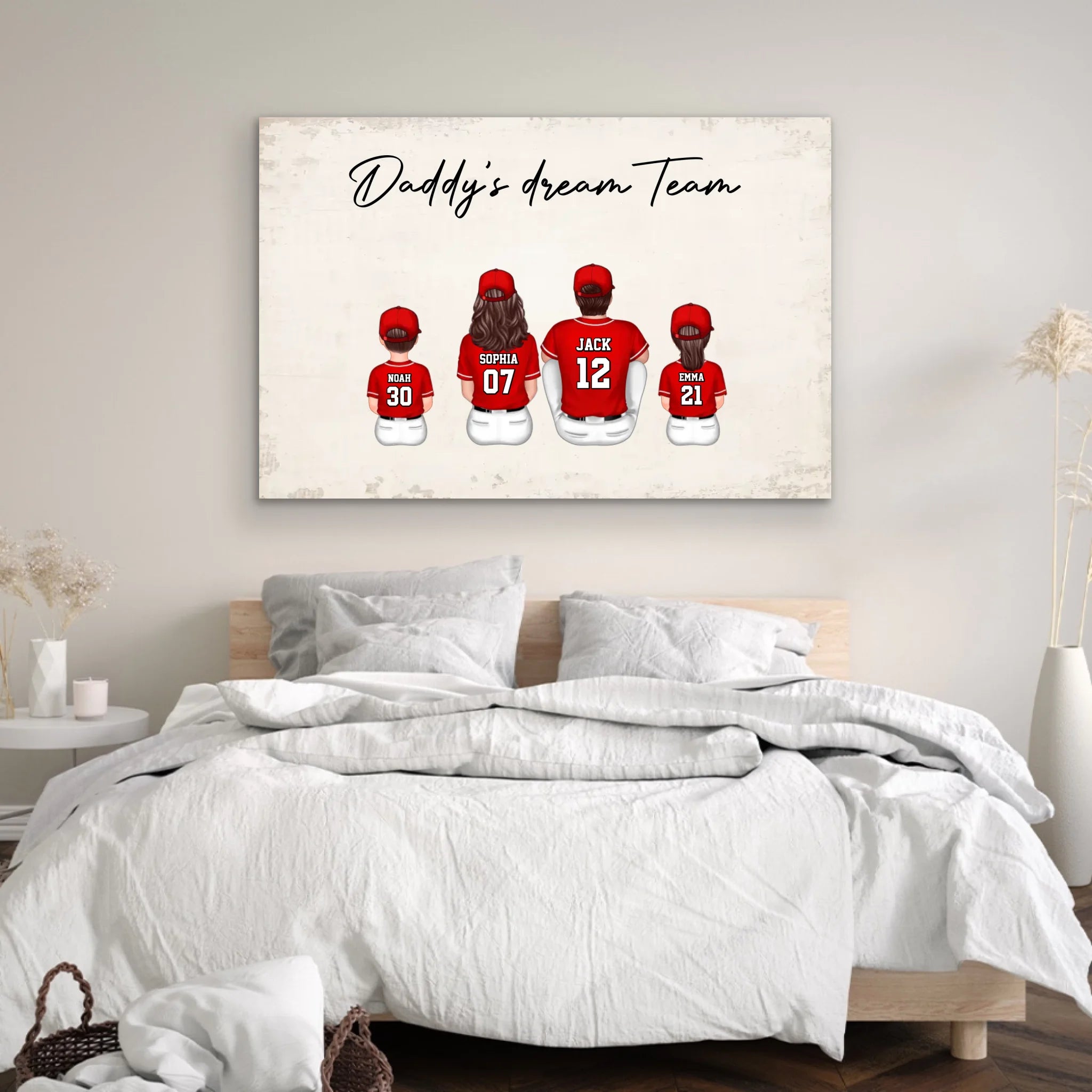 Personalized Canvas "Daddy's dream team – Baseball"