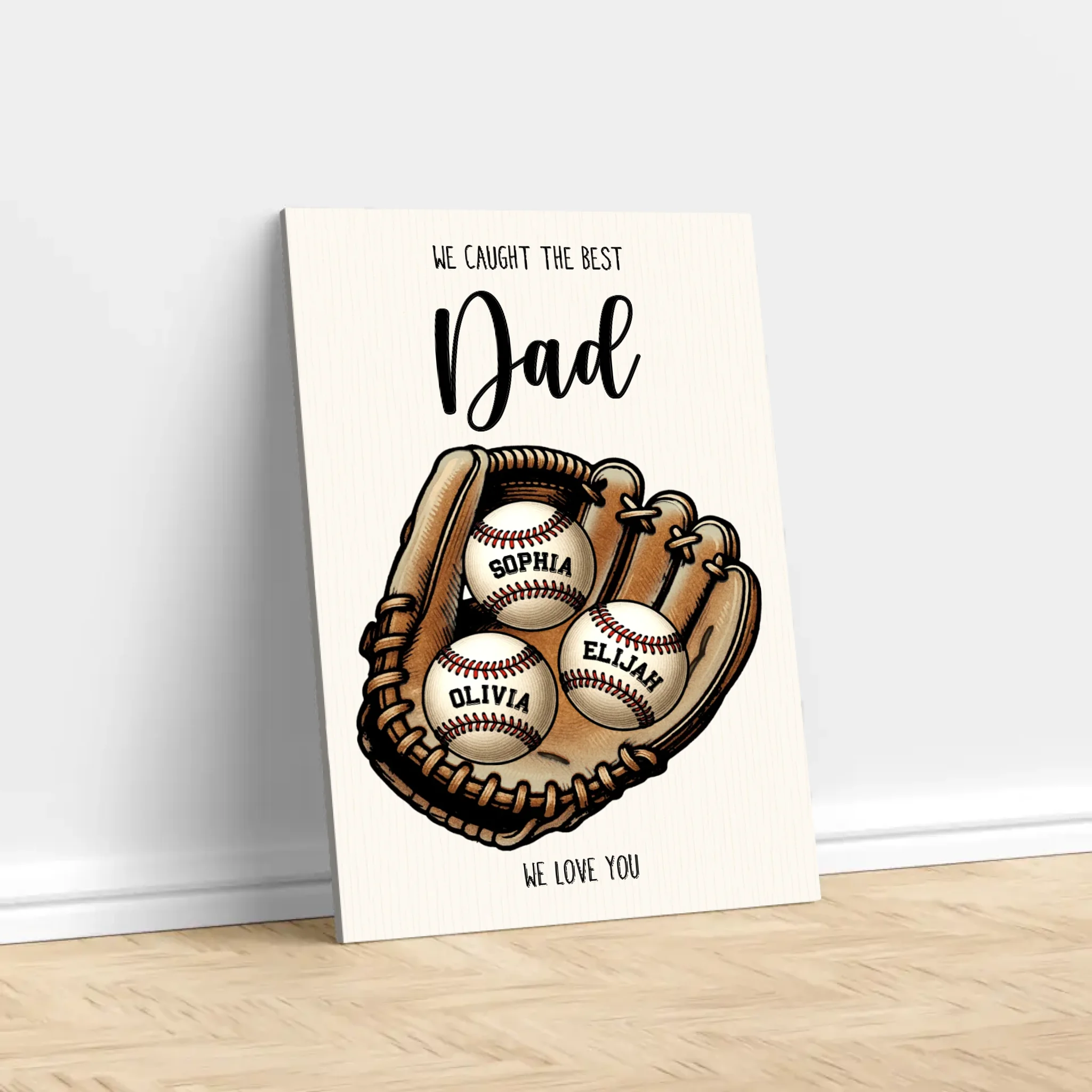 Personalized Canvas "We caught the best Dad or Mom"