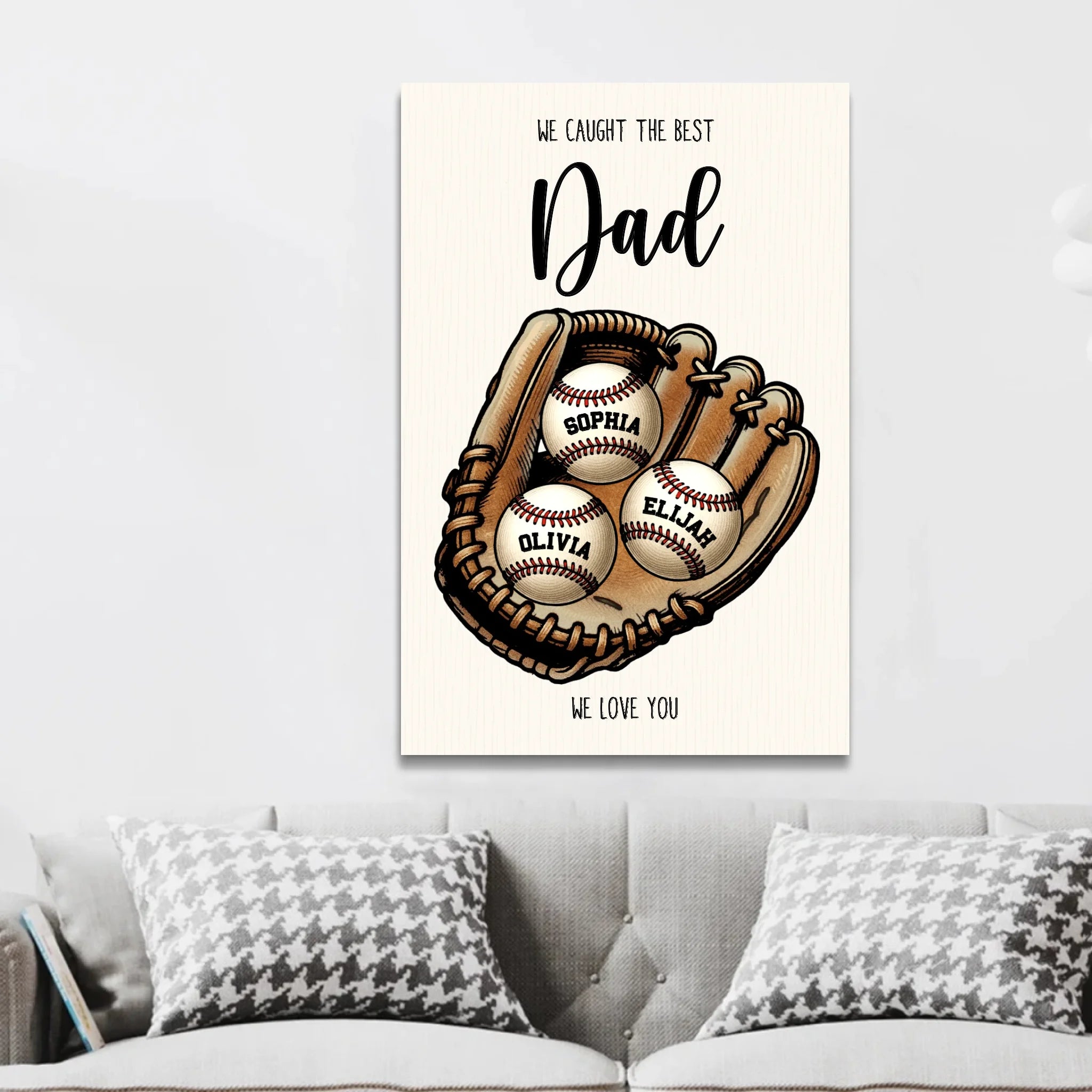 Personalized Canvas "We caught the best Dad or Mom"