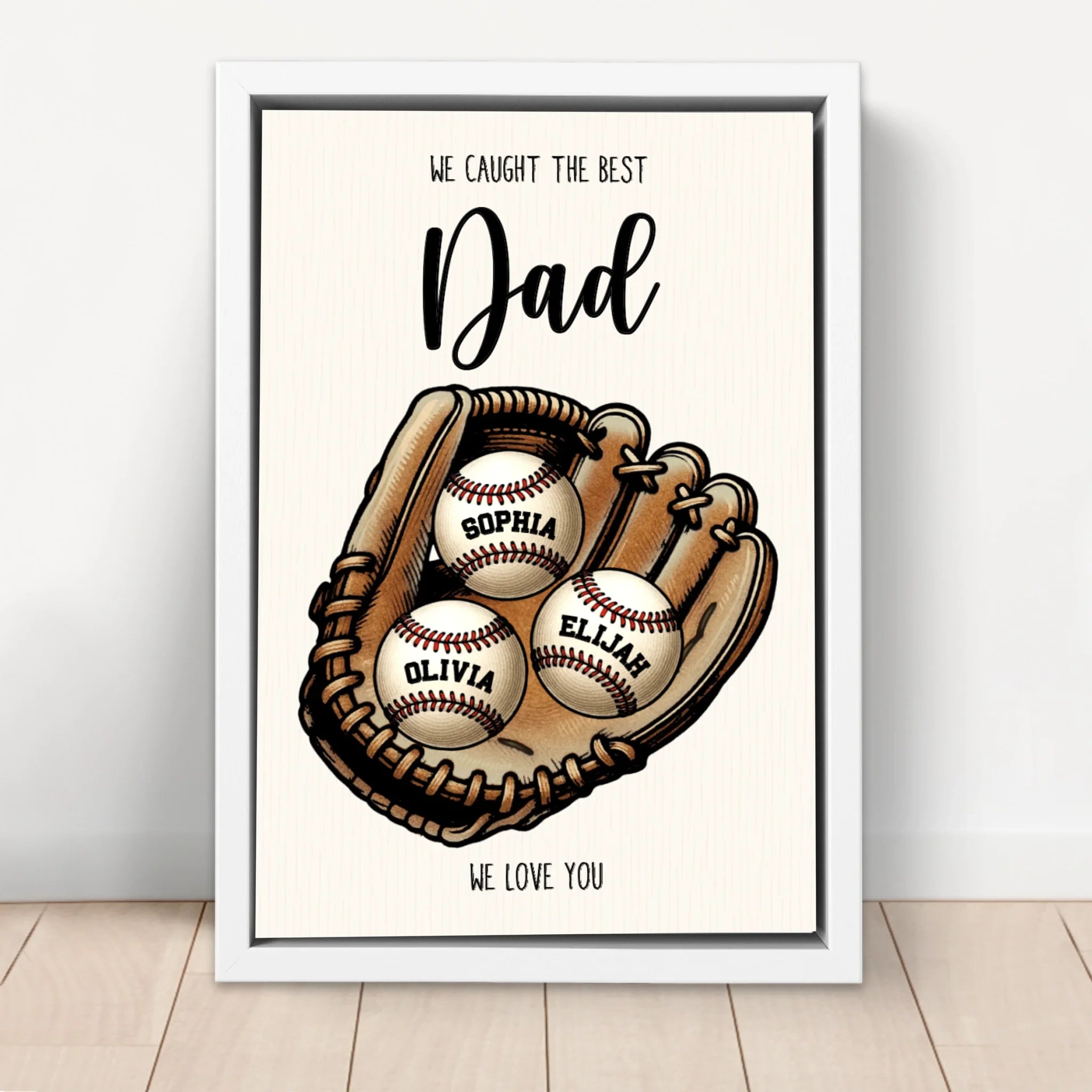 Personalized Canvas "We caught the best Dad or Mom"