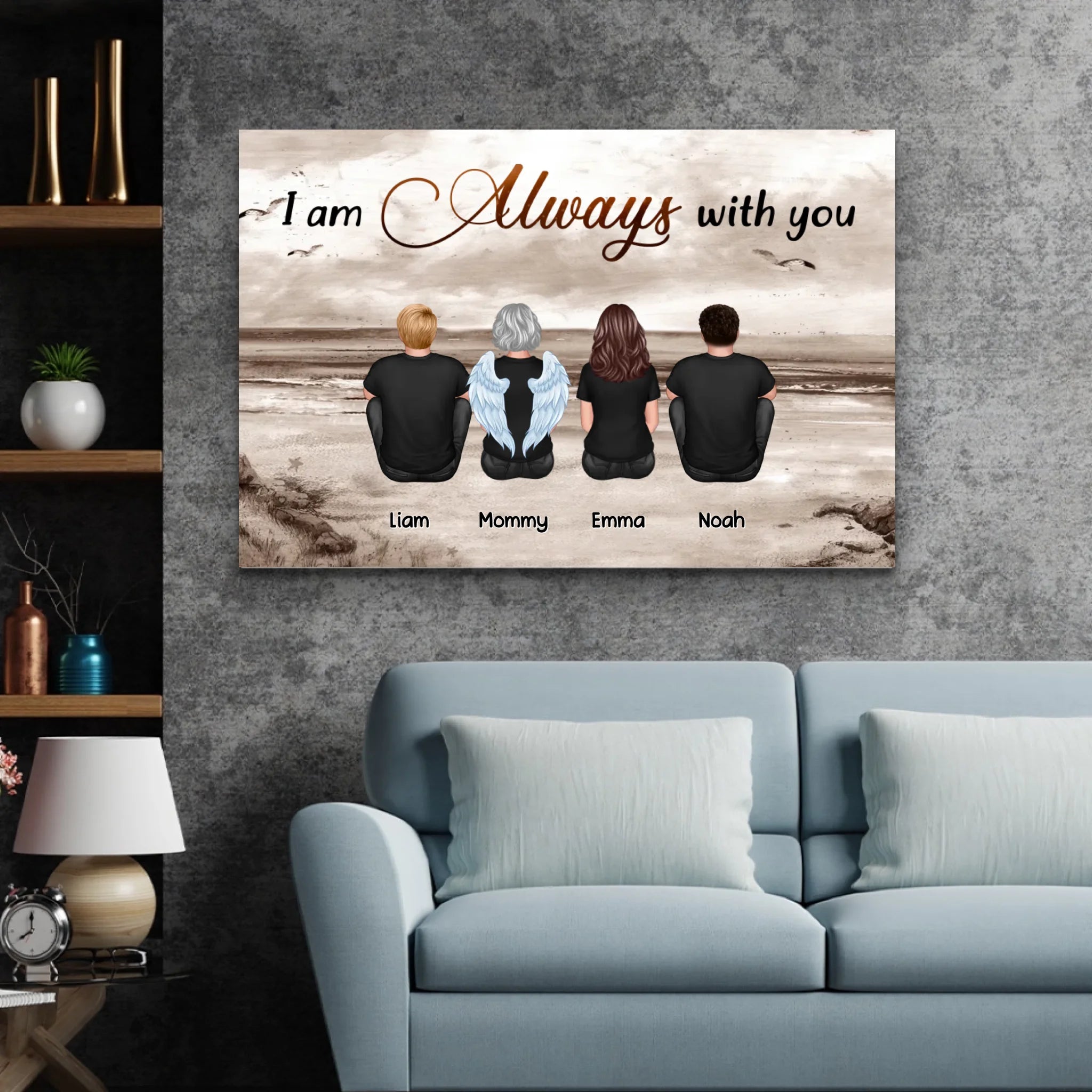 Personalized Canvas "We are always with you – lost family member"