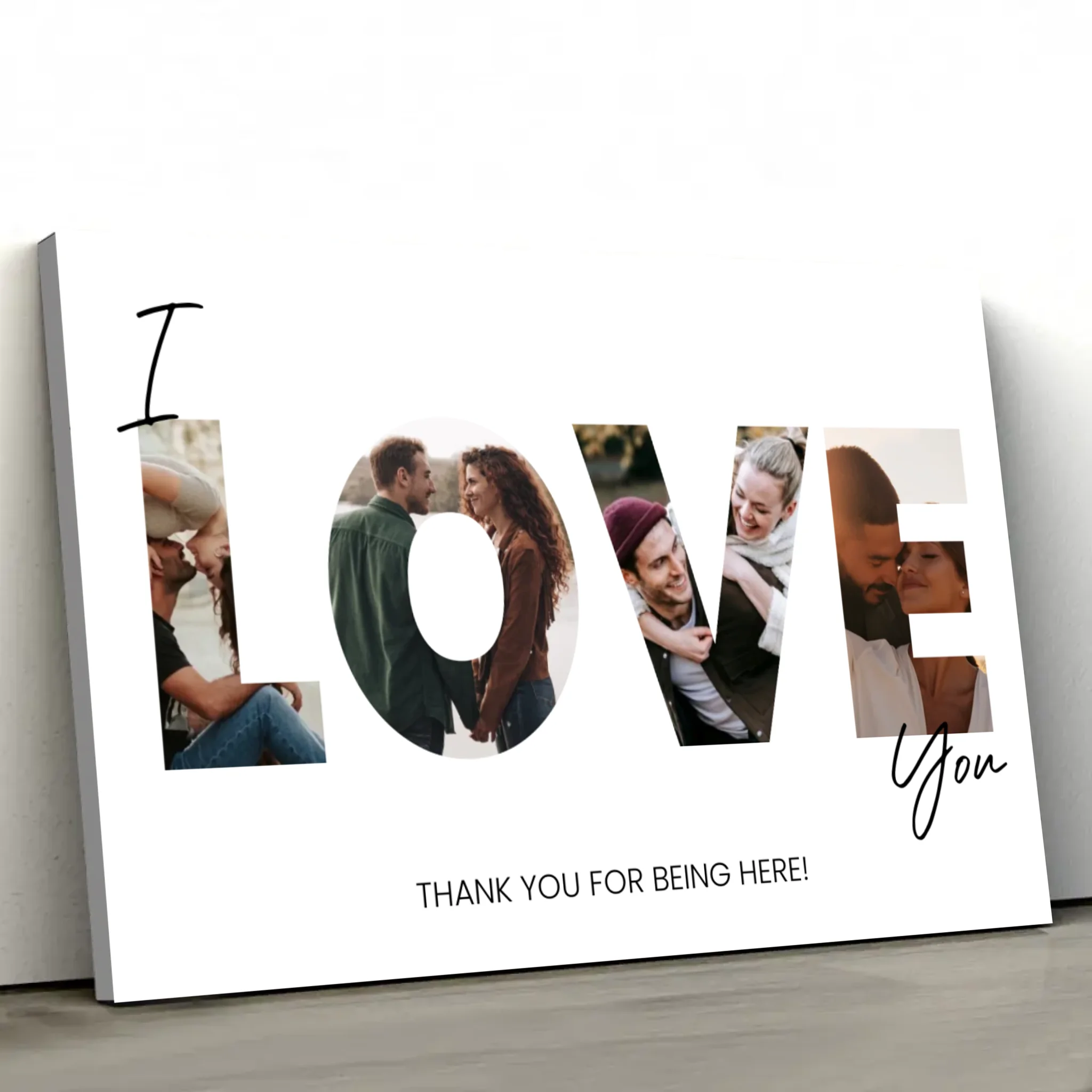 Personalized Canvas “I love you - with photos”