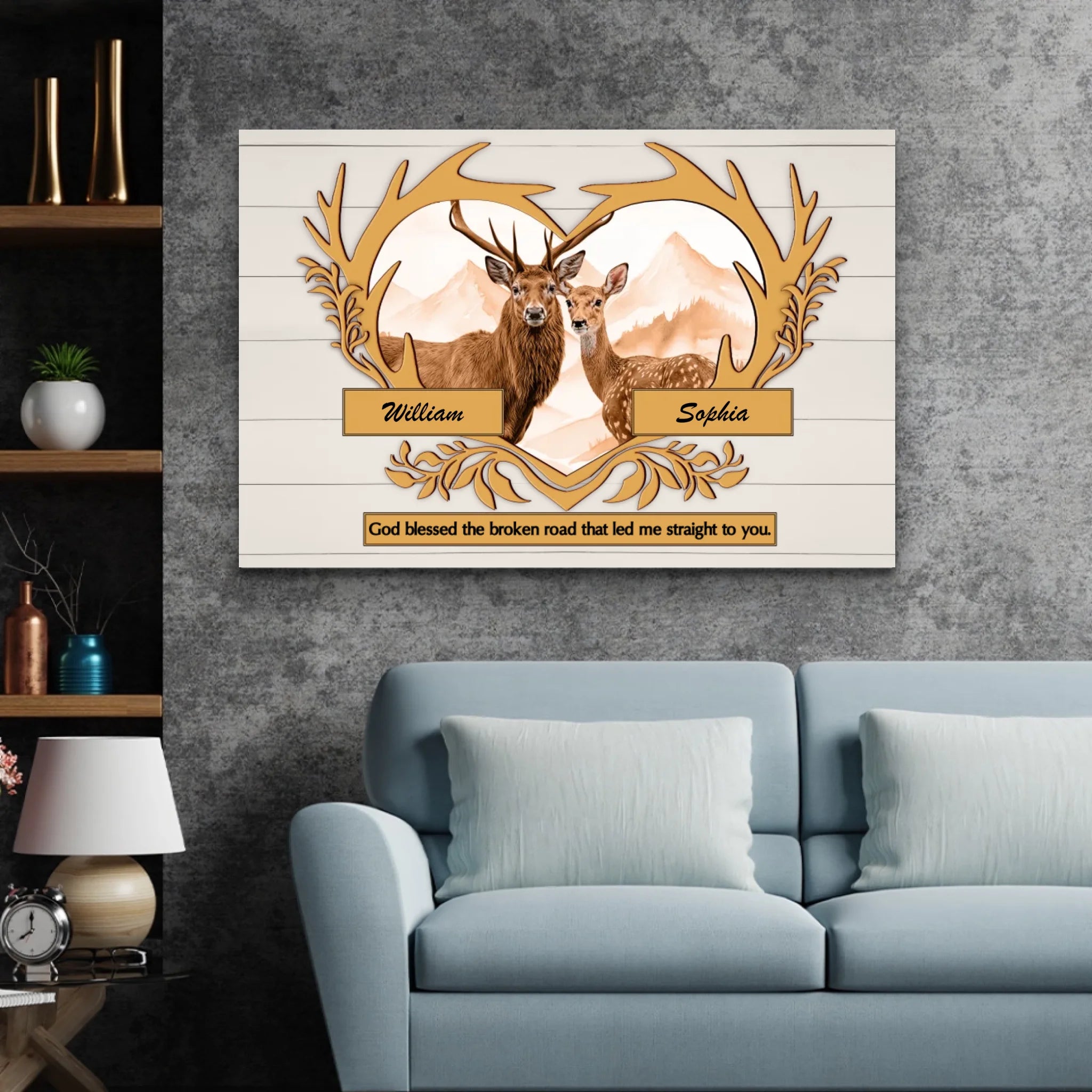 Personalized Canvas “God blessed the broken road“
