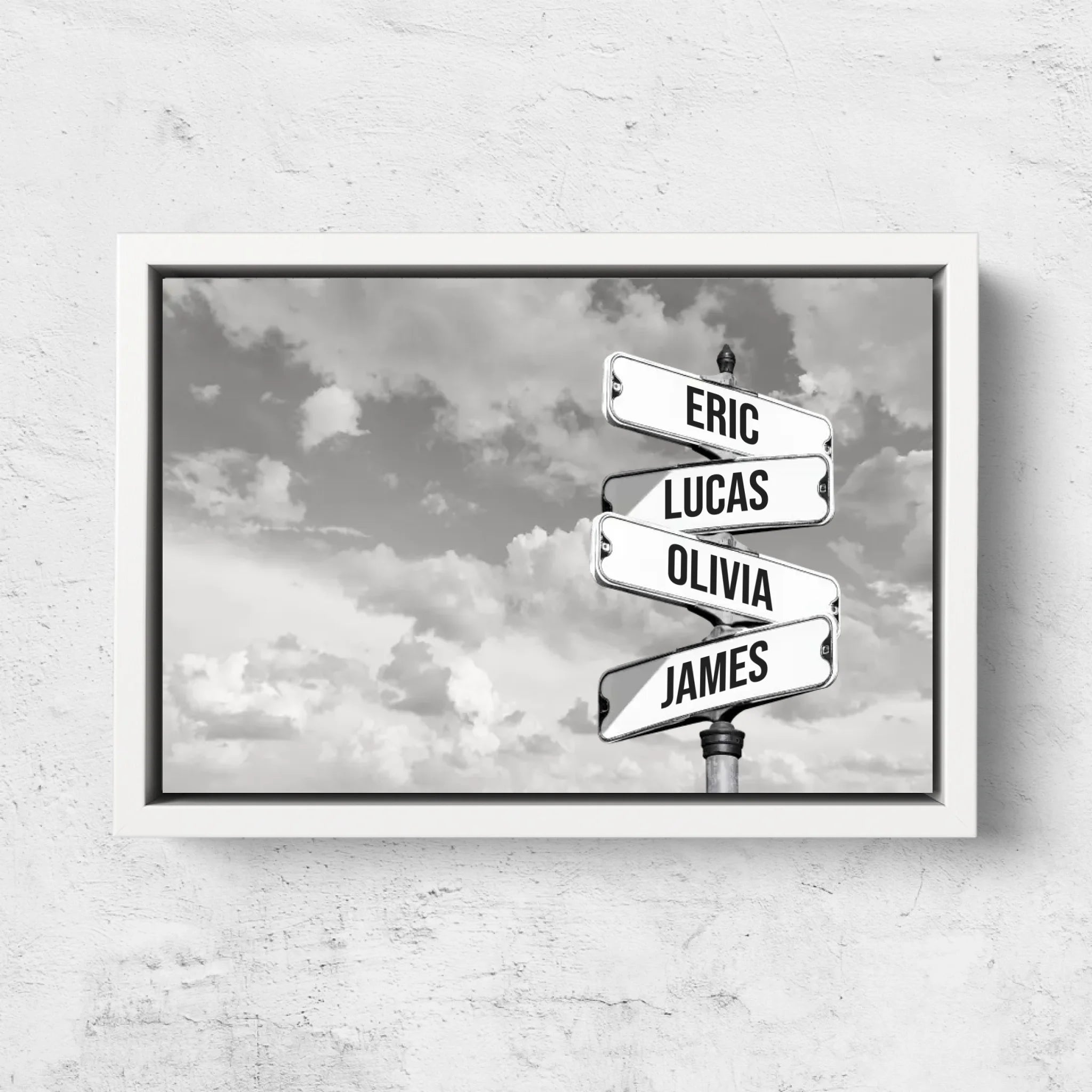 Personalized Canvas “Vintage street sign for families - Horizontal”
