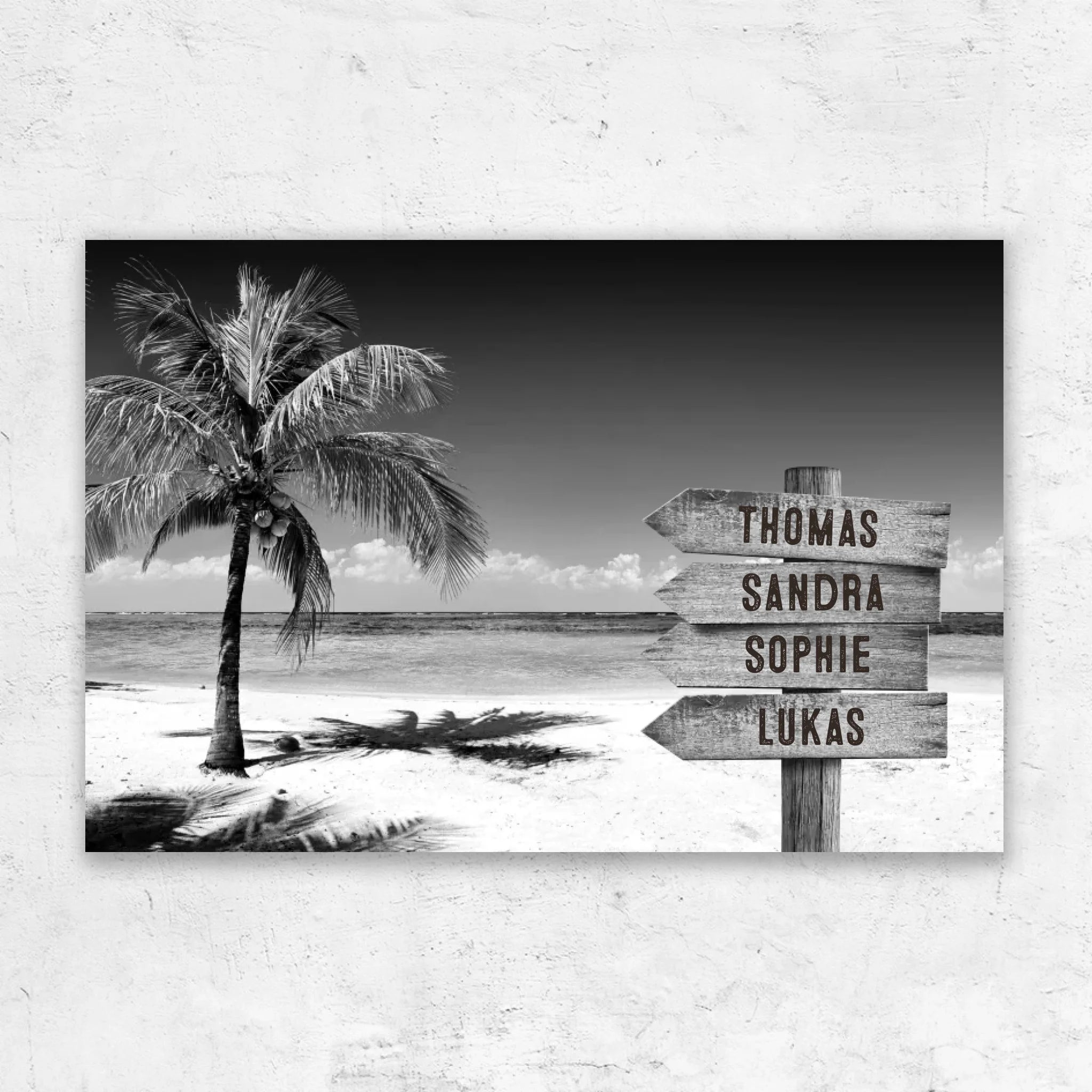 Personalized canvas “Signpost at the tropical ocean”