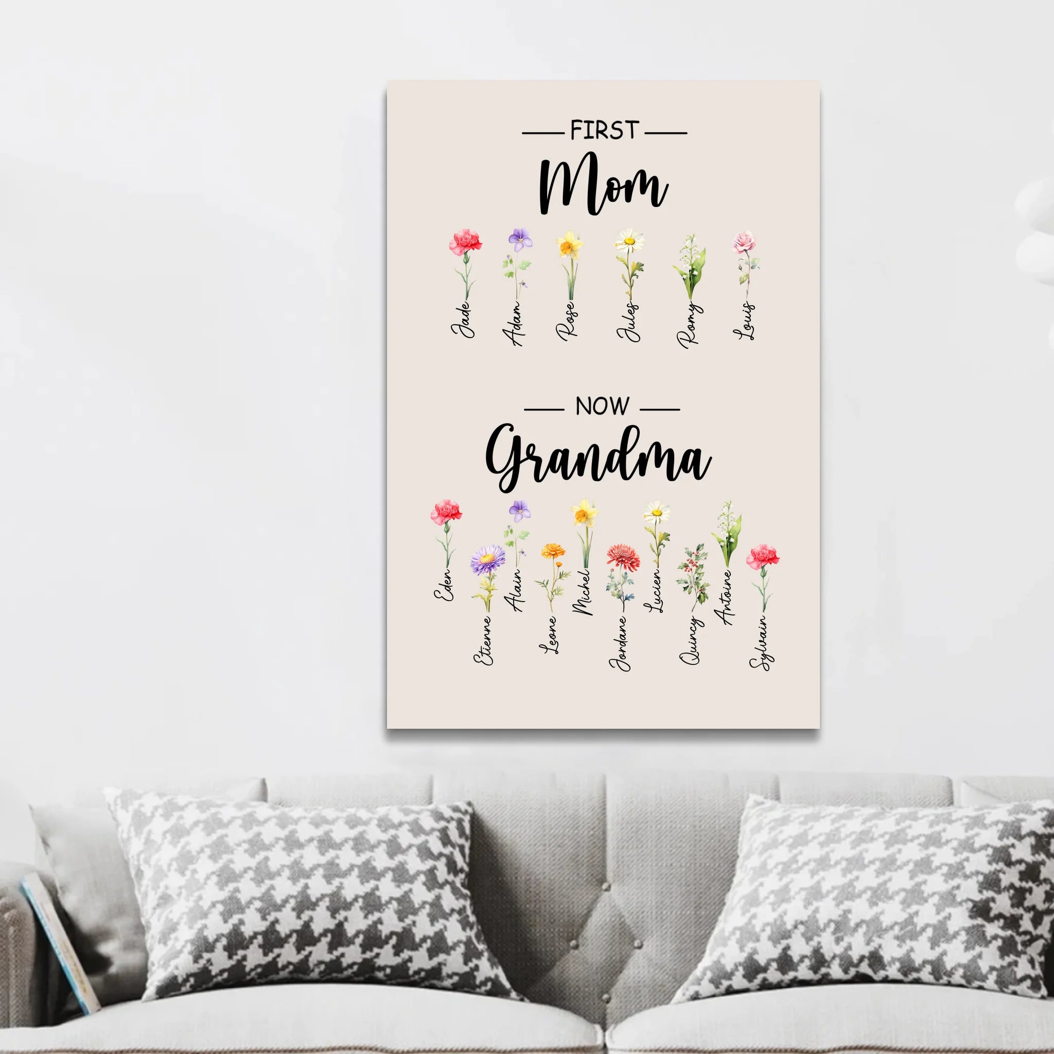 Personalized Canvas "First Mom, now Grandma"
