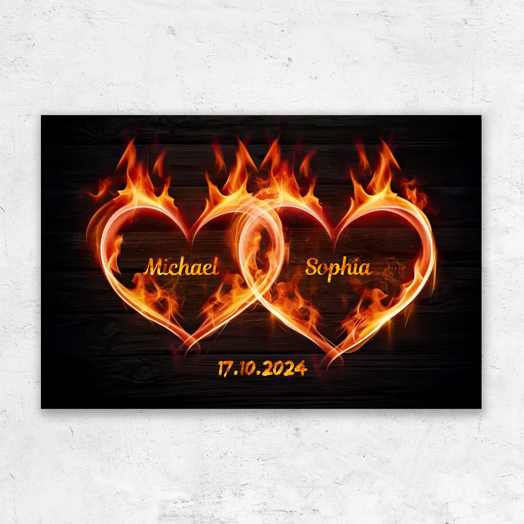 Personalized canvas “Hearts of fire”