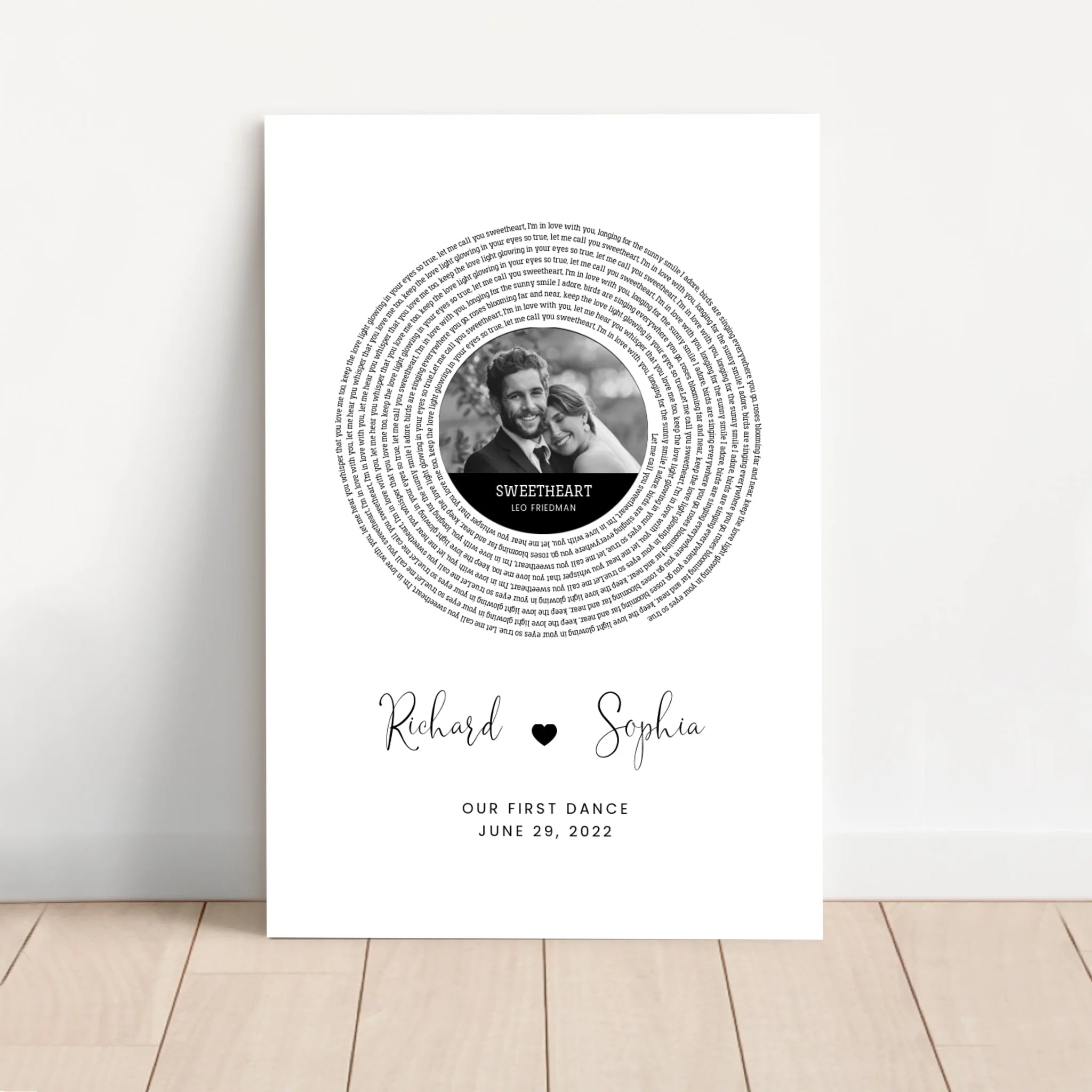 Personalized Canvas – Custom Song Lyrics Print