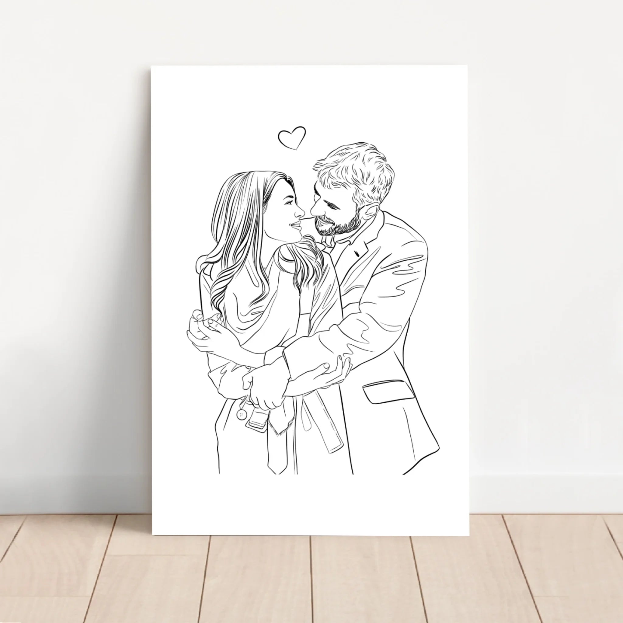 Personalized Canvas – Couple Line Art Drawing