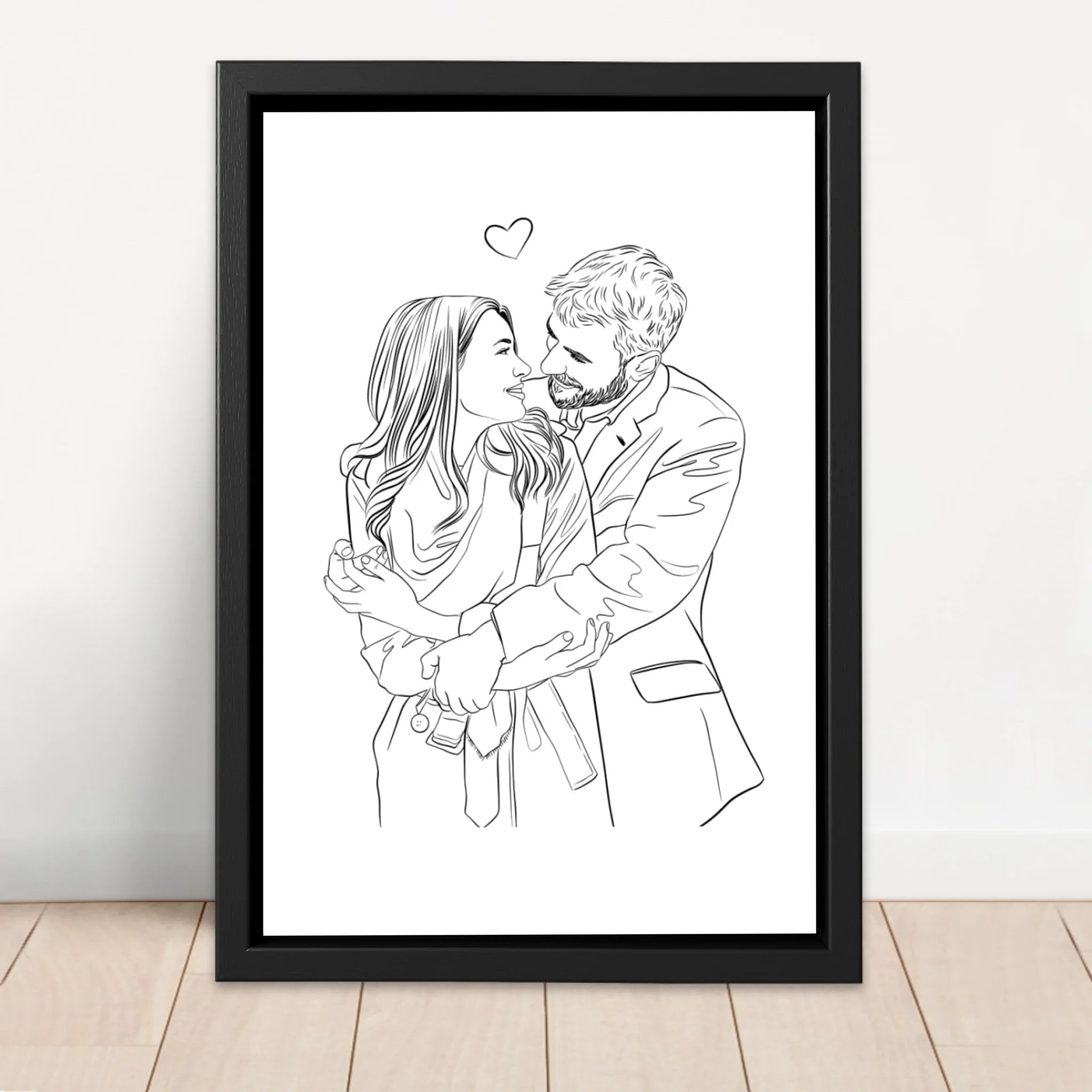Personalized Canvas – Couple Line Art Drawing