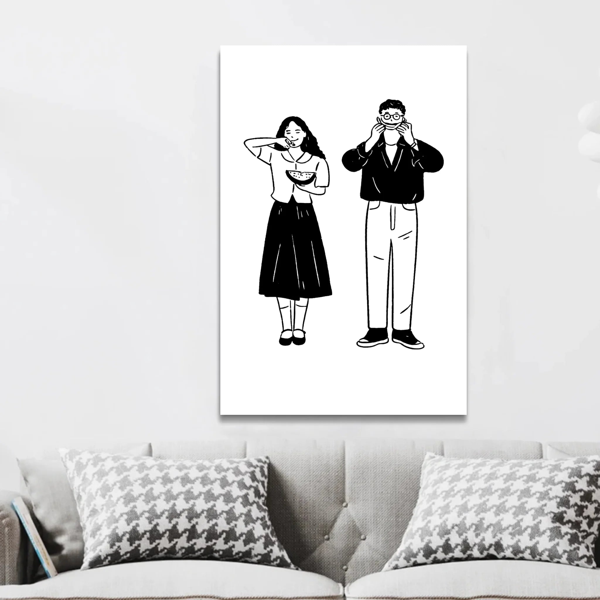 Personalized Canvas – Minimalist Line Art Portrait From Photo