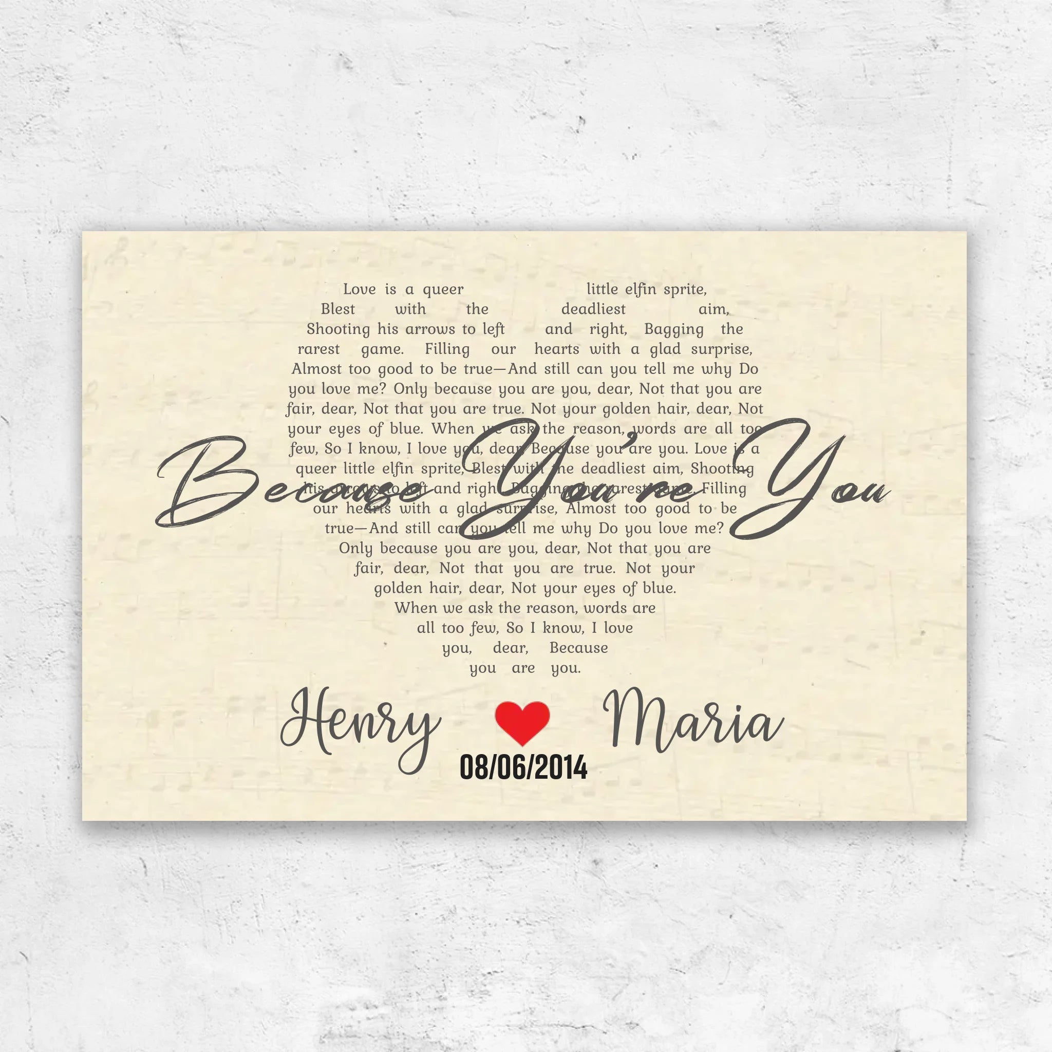 Personalized Canvas – Custom Heart-Shaped Song