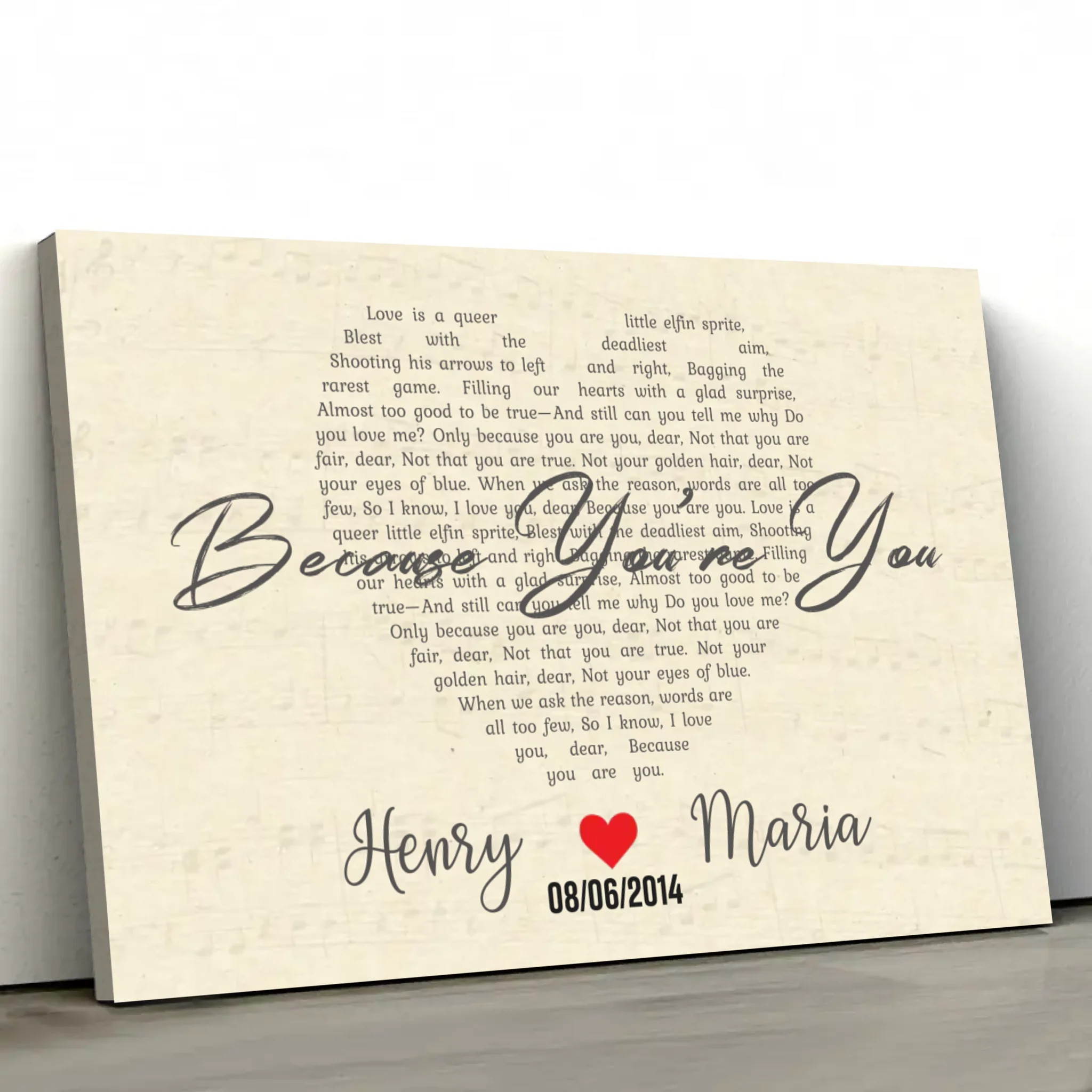 Personalized Canvas – Custom Heart-Shaped Song