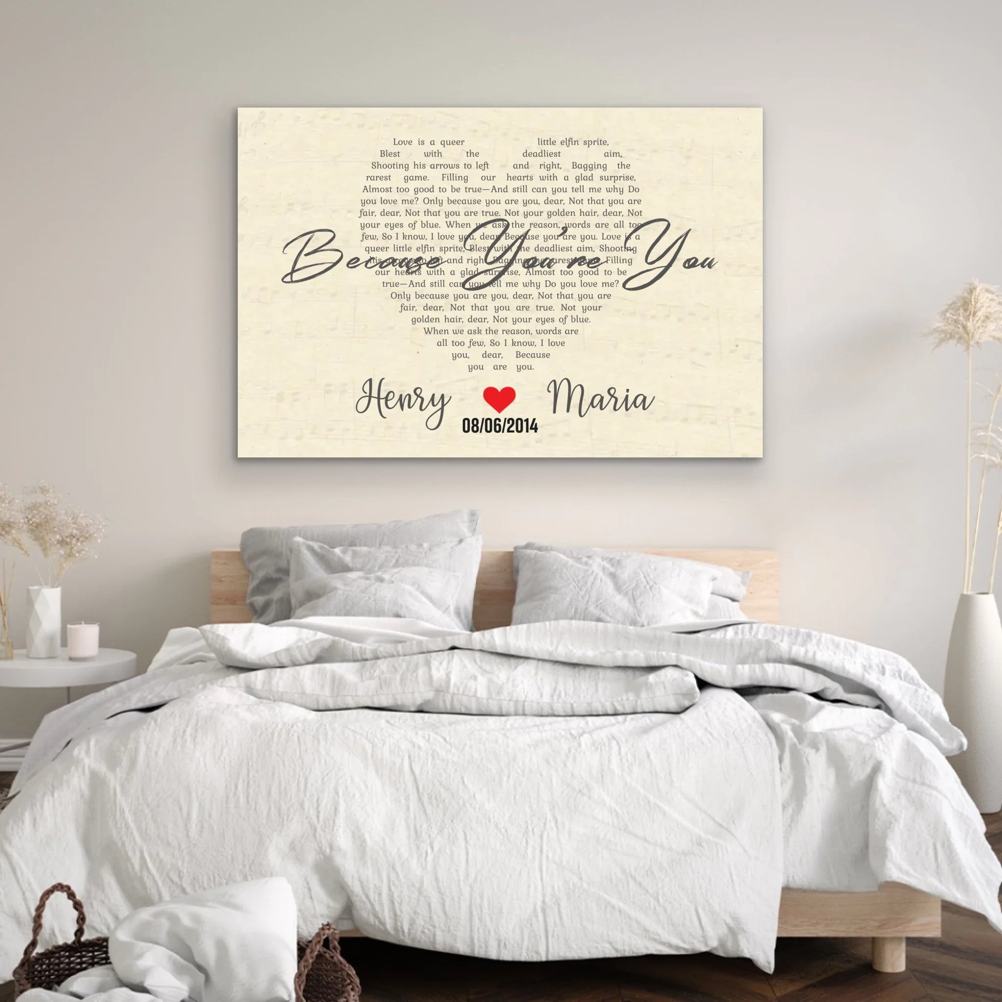 Personalized Canvas – Custom Heart-Shaped Song