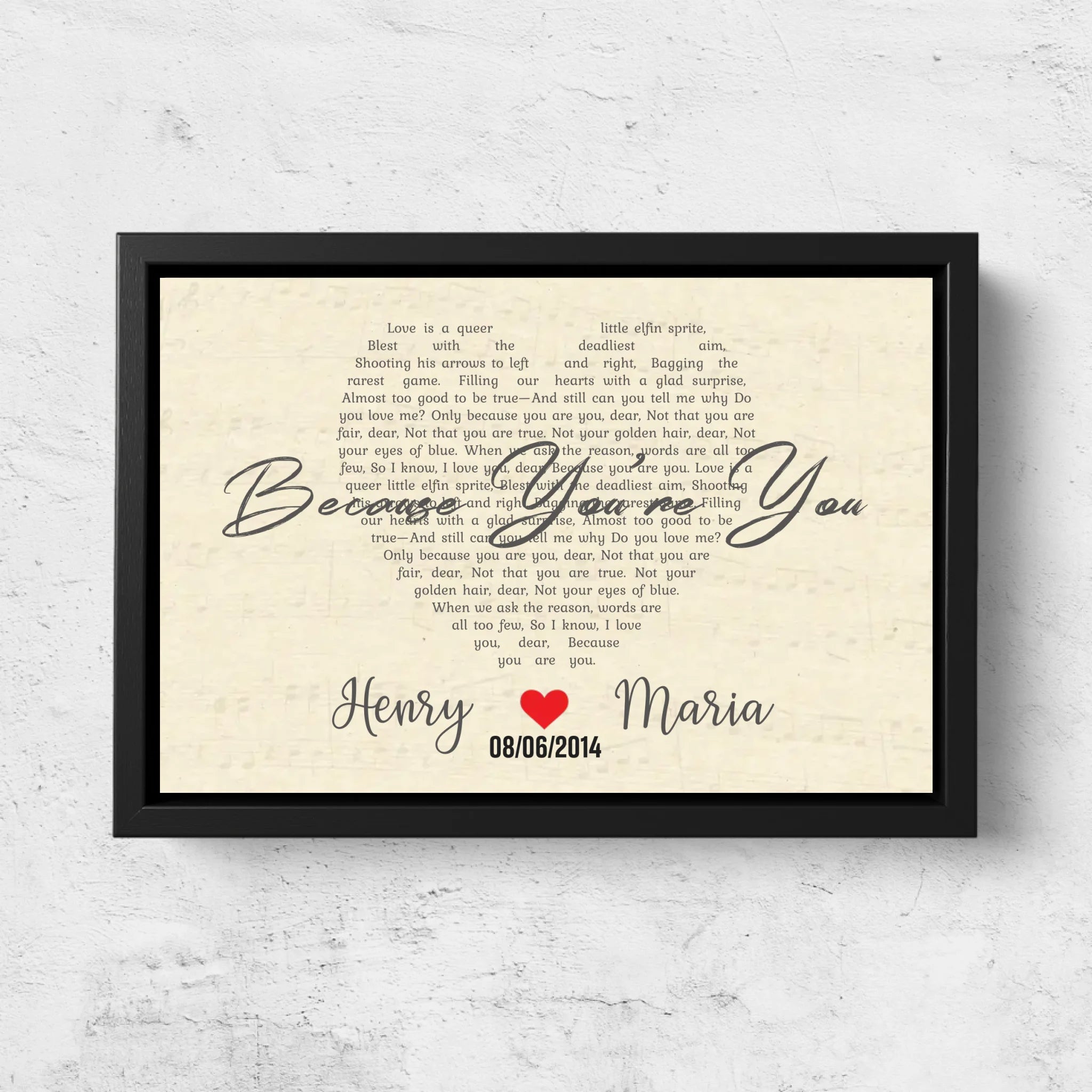 Personalized Canvas – Custom Heart-Shaped Song