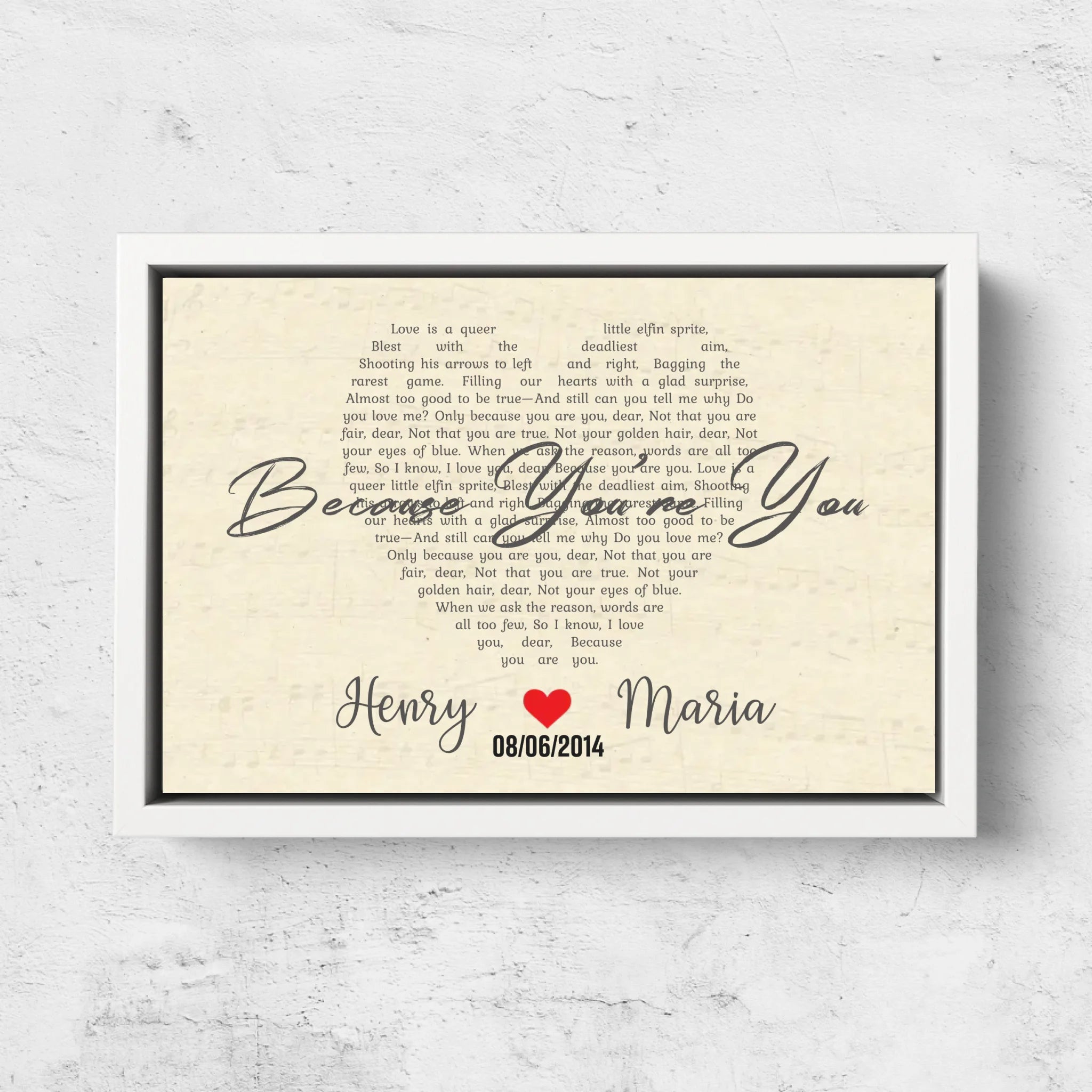 Personalized Canvas – Custom Heart-Shaped Song
