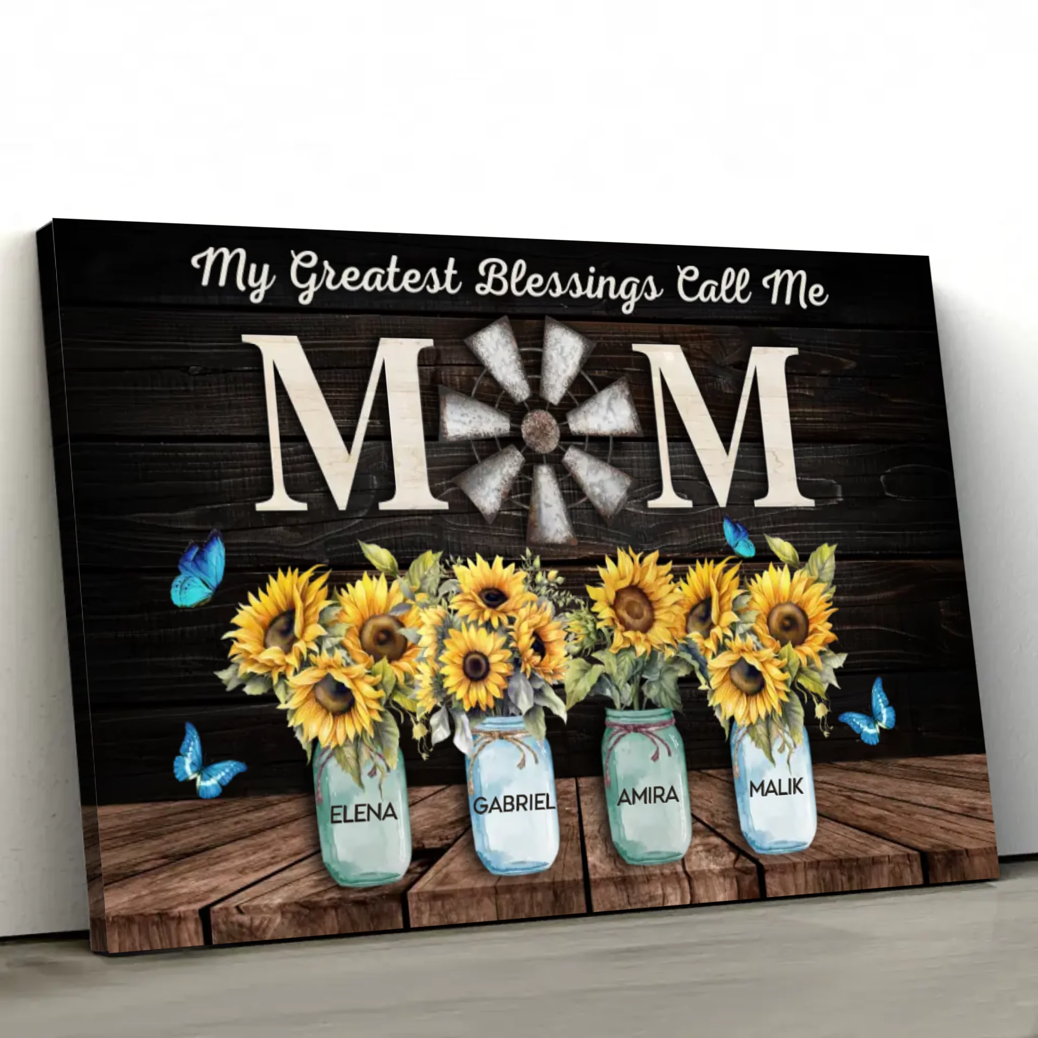 Personalized Canvas "My greatest blessings call me mom"