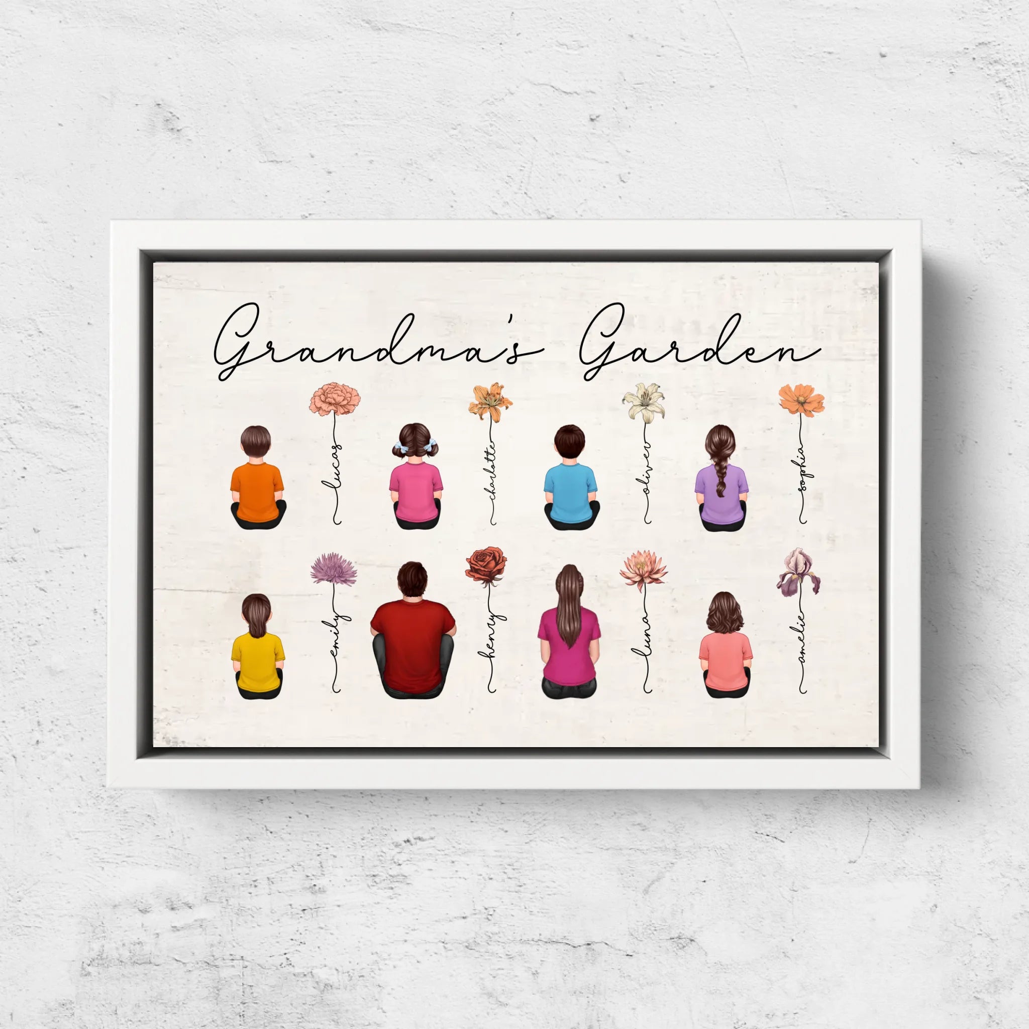Personalized Canvas – Vintage Birth Month Flowers Garden