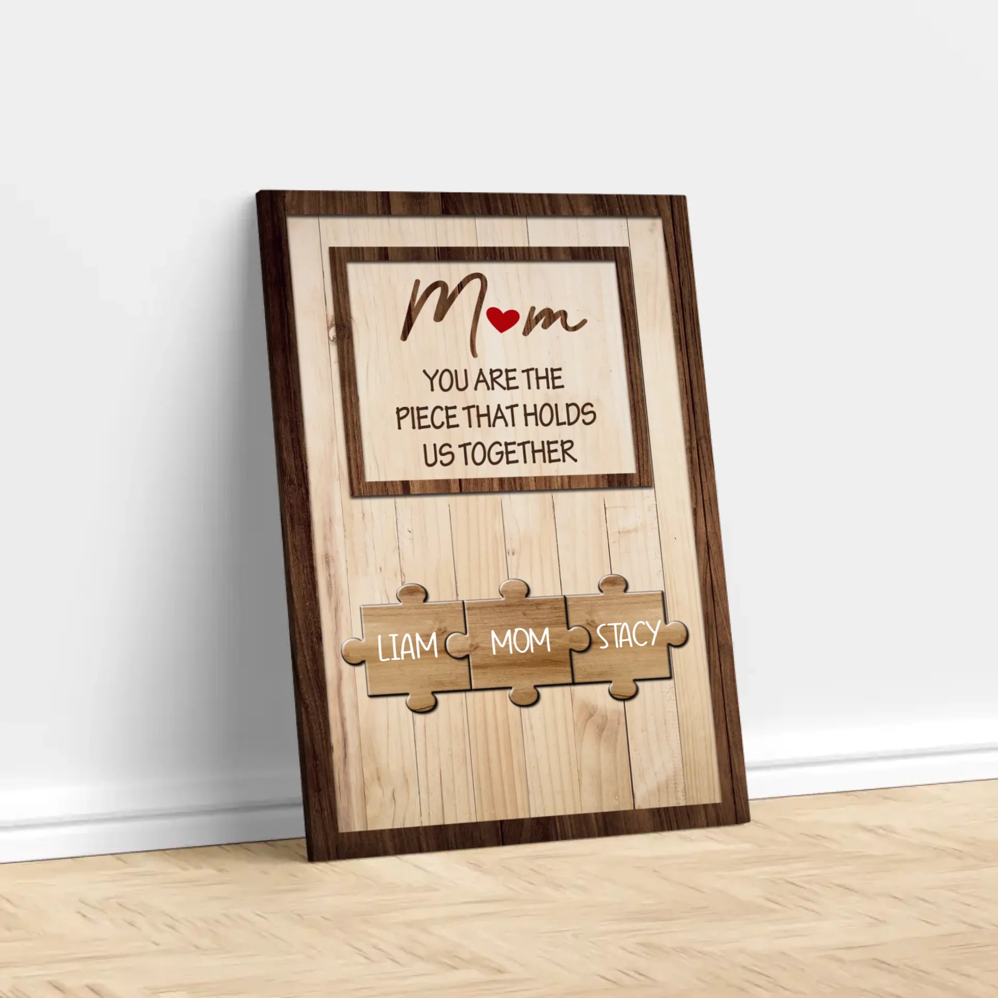 Personalized Canvas "Mom holds us together"