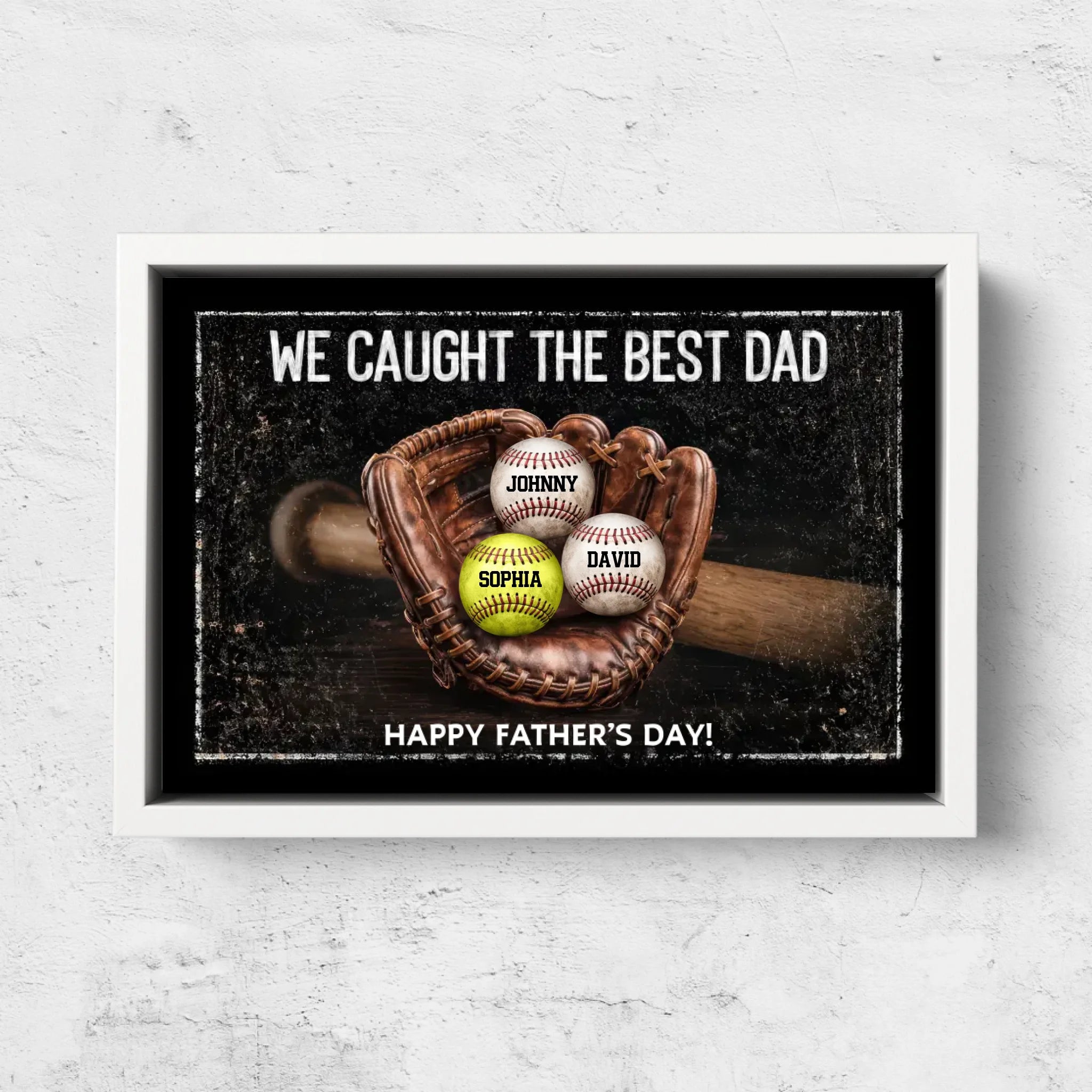 Personalized Canvas – We Caught the Best Dad Sports Ball