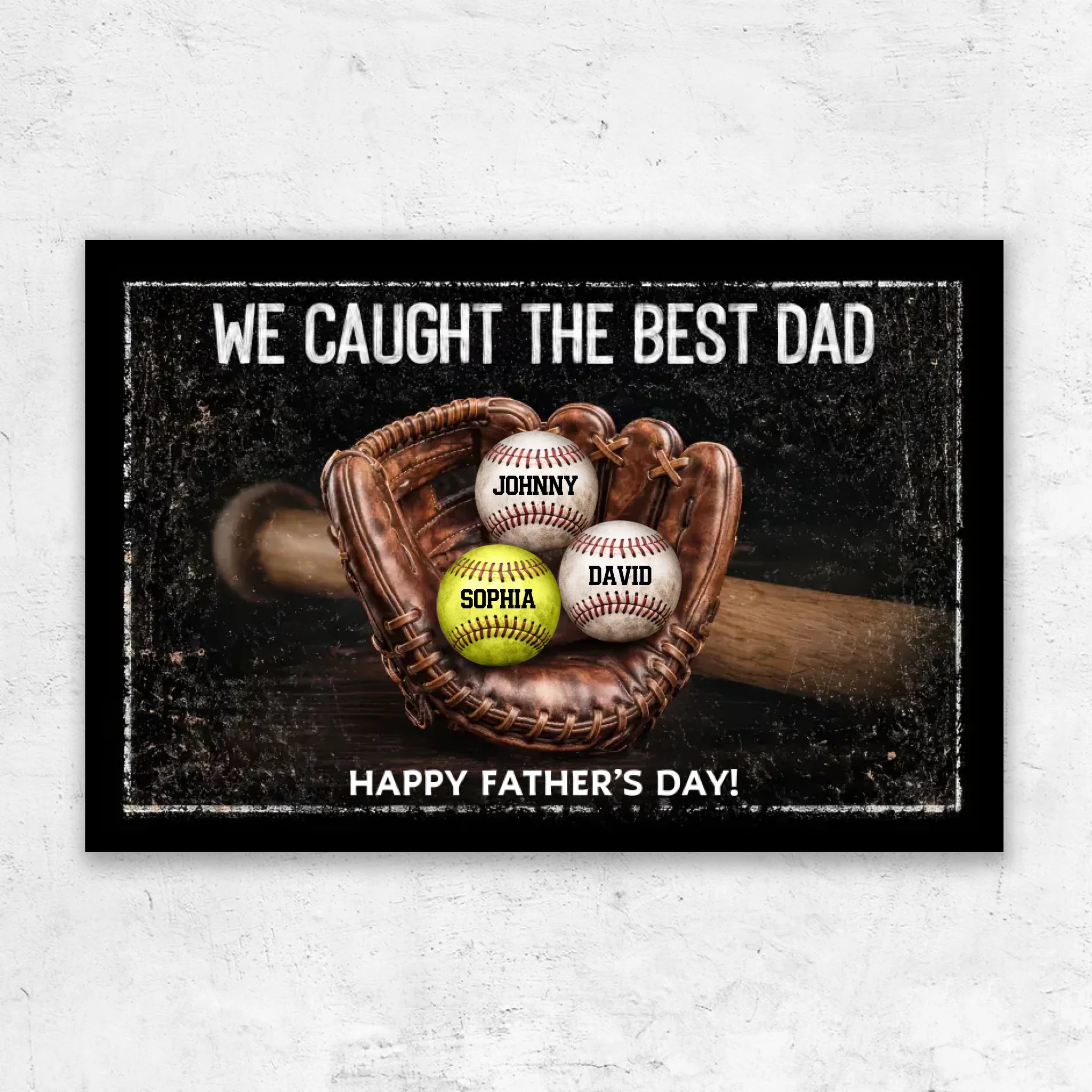 Personalized Canvas – We Caught the Best Dad Sports Ball