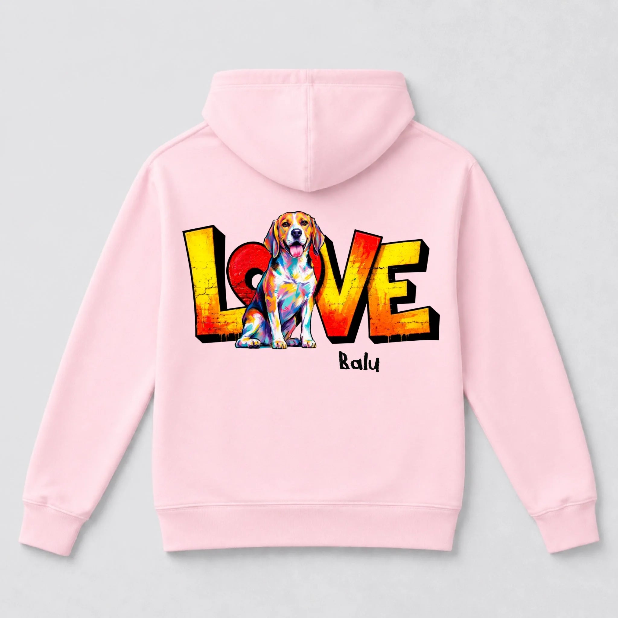 Back hoodie light pink